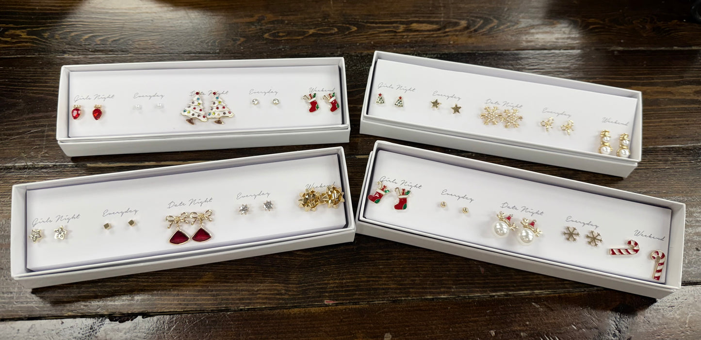 Box Set Christmas Earrings