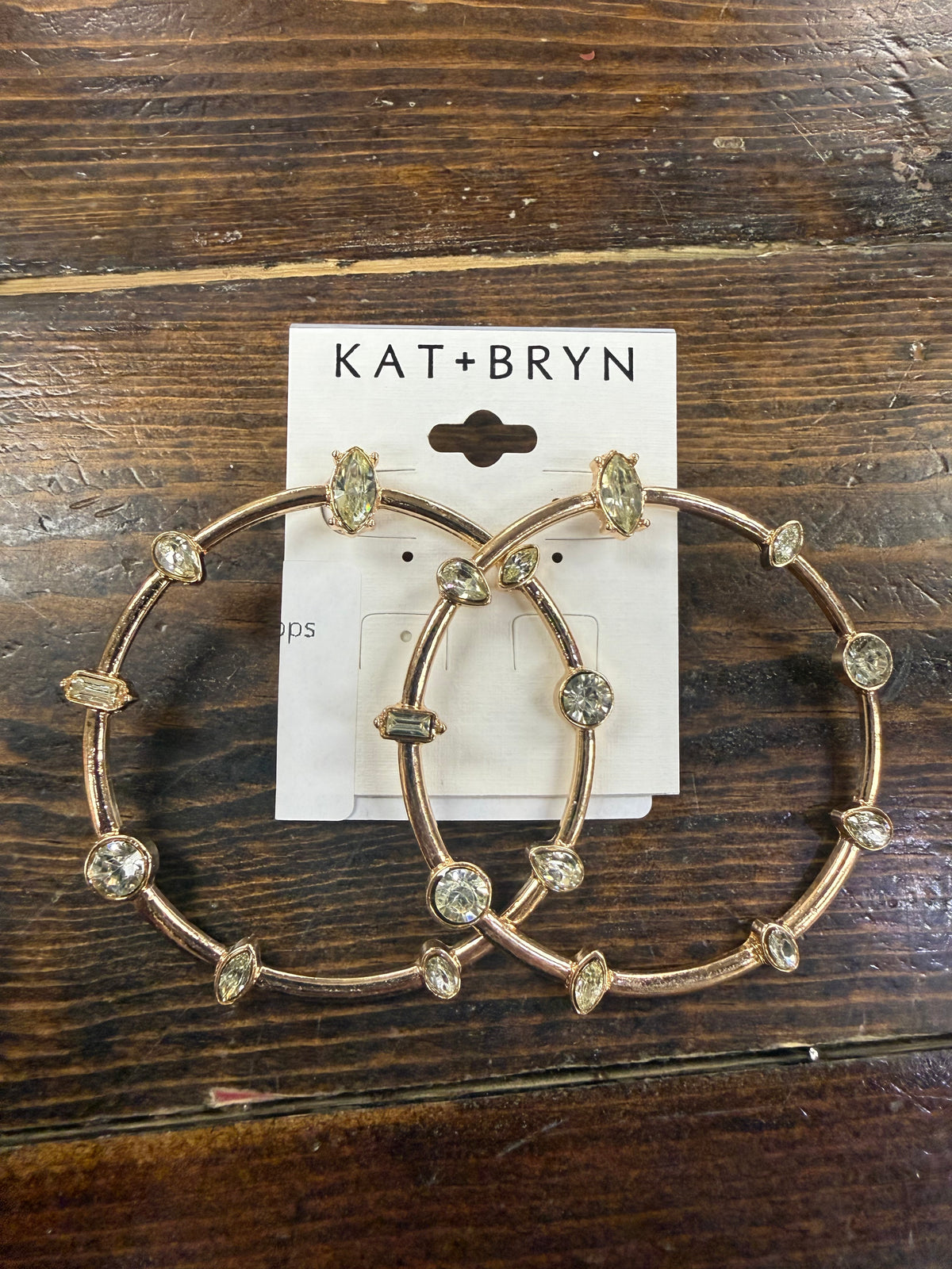 Gold Stud Round Gem Hoops