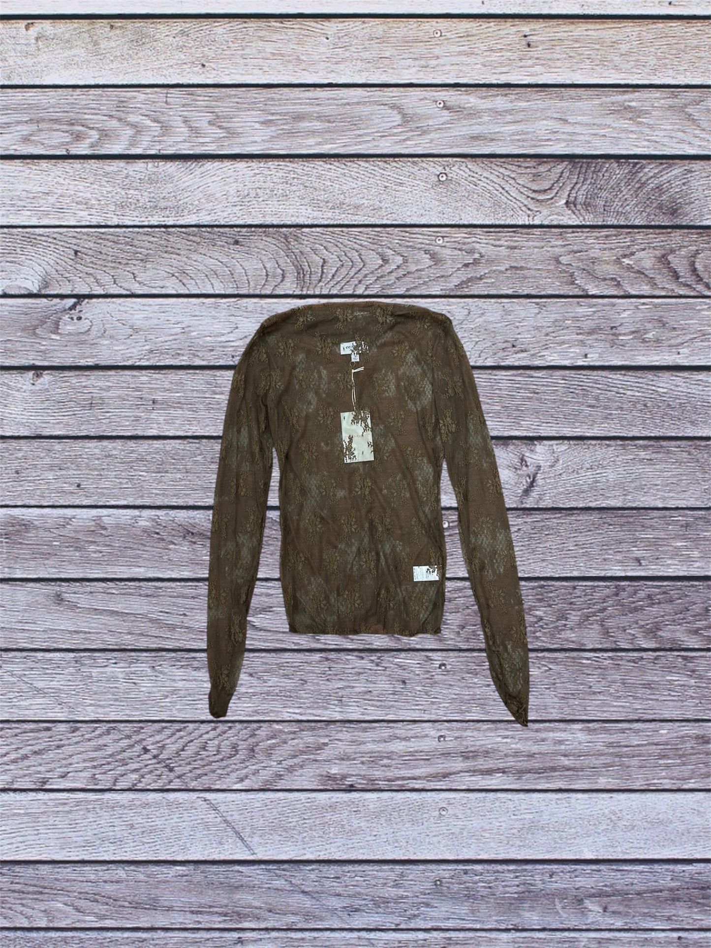 Brown Mesh Designed Under Top