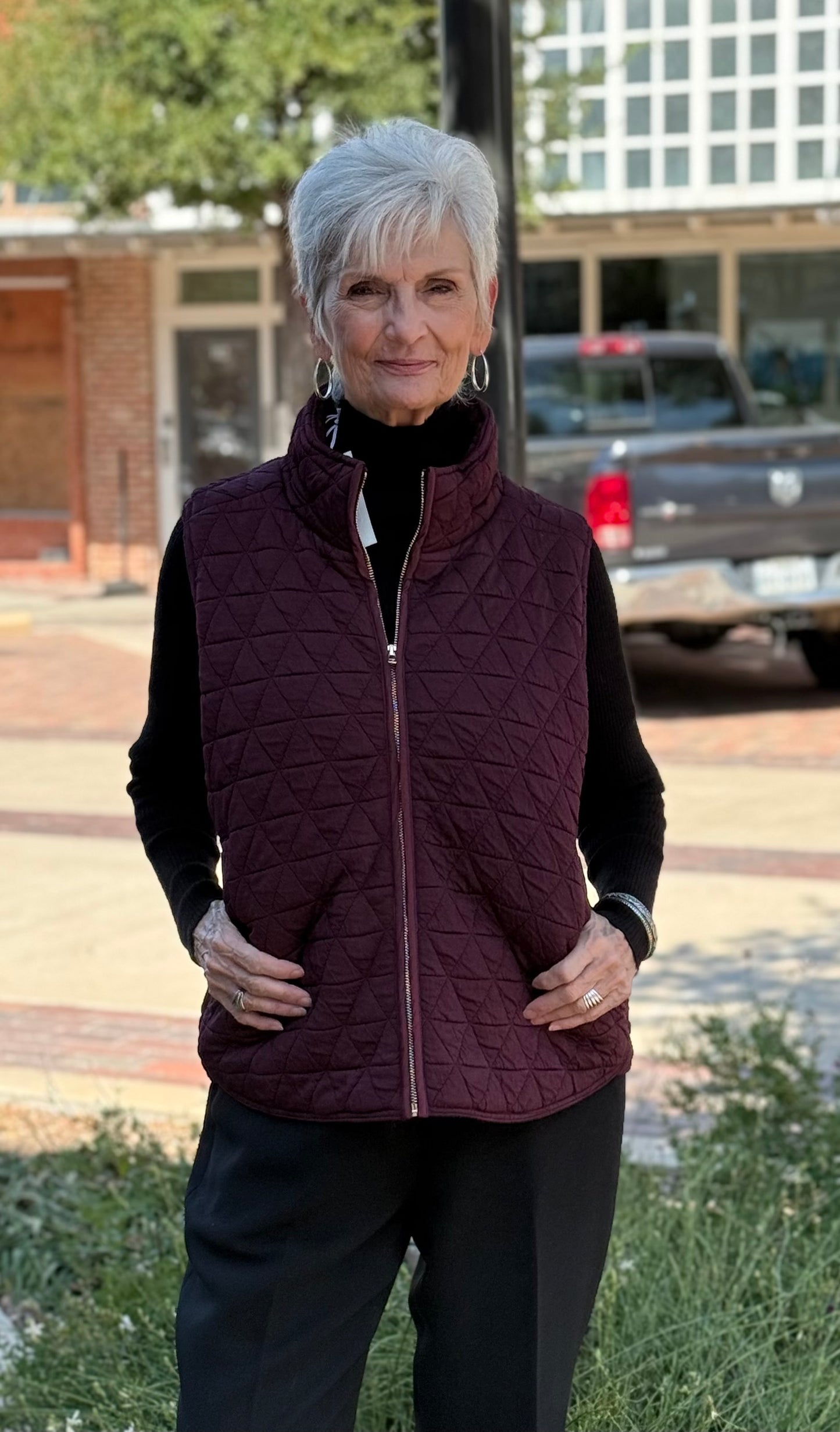 Wine Colored Puffy Vest