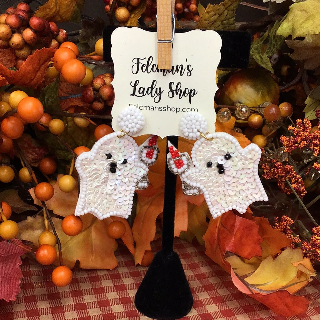 Ghost Earring Beaded