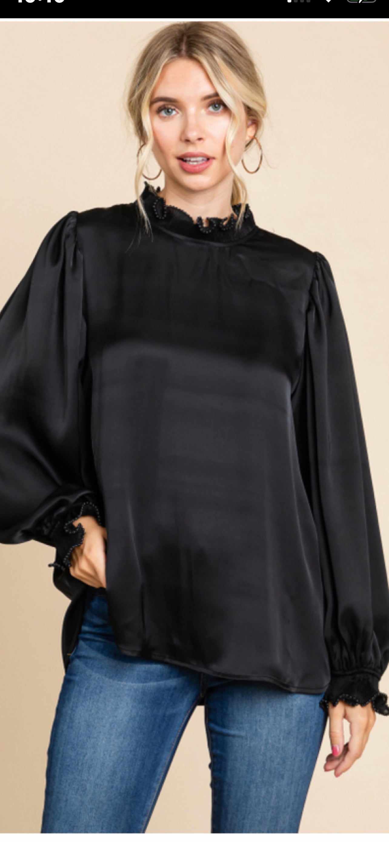 Satin Black Top