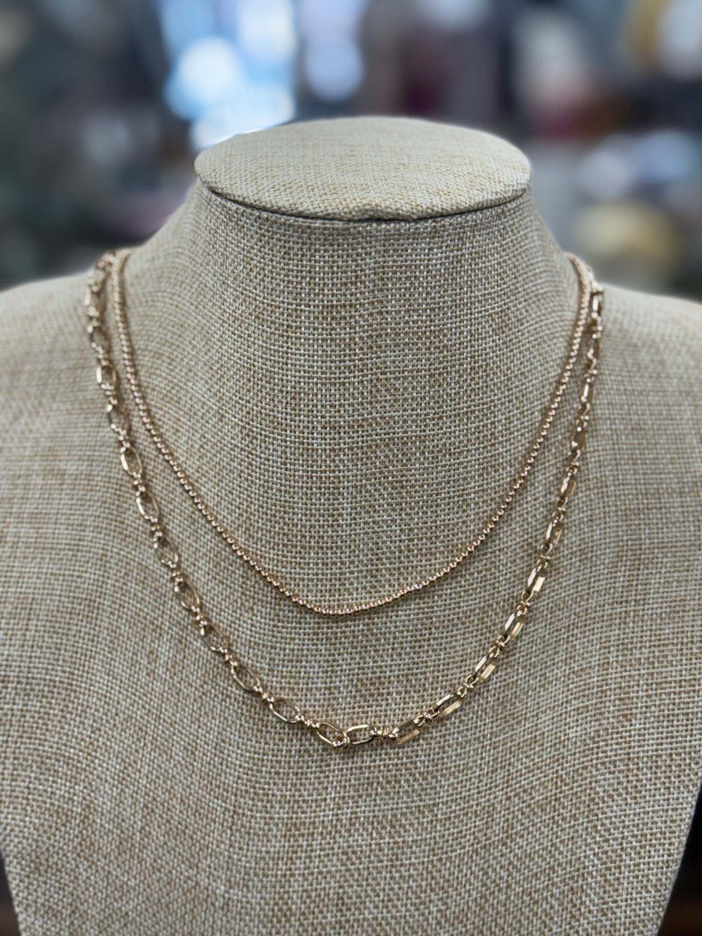 Water Resistant Beaded Gold Open Chain Necklace