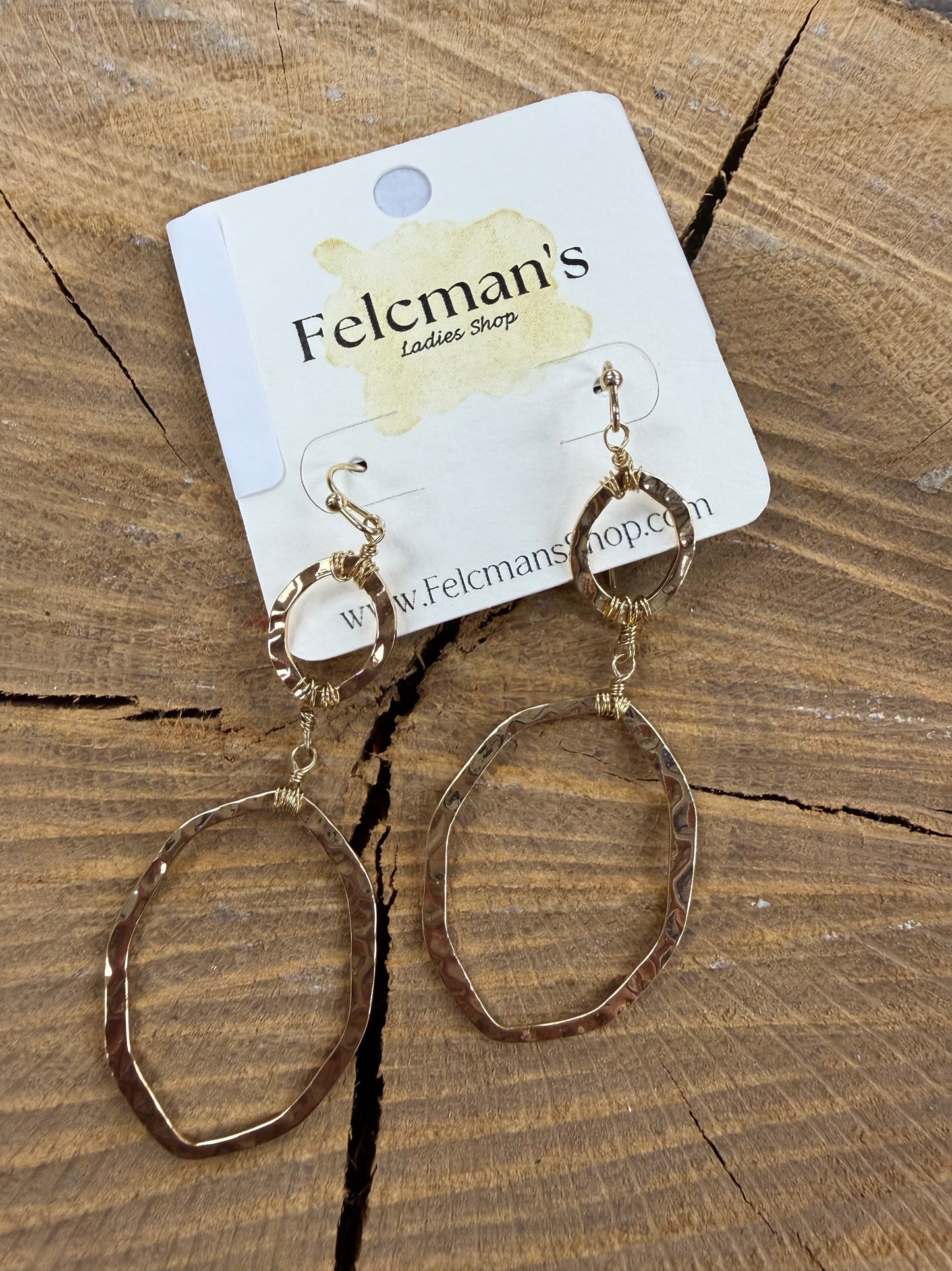 Beat Gold Double Circle Dangles