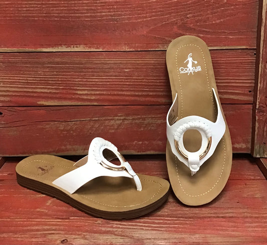 White Ring My Bell Sandals