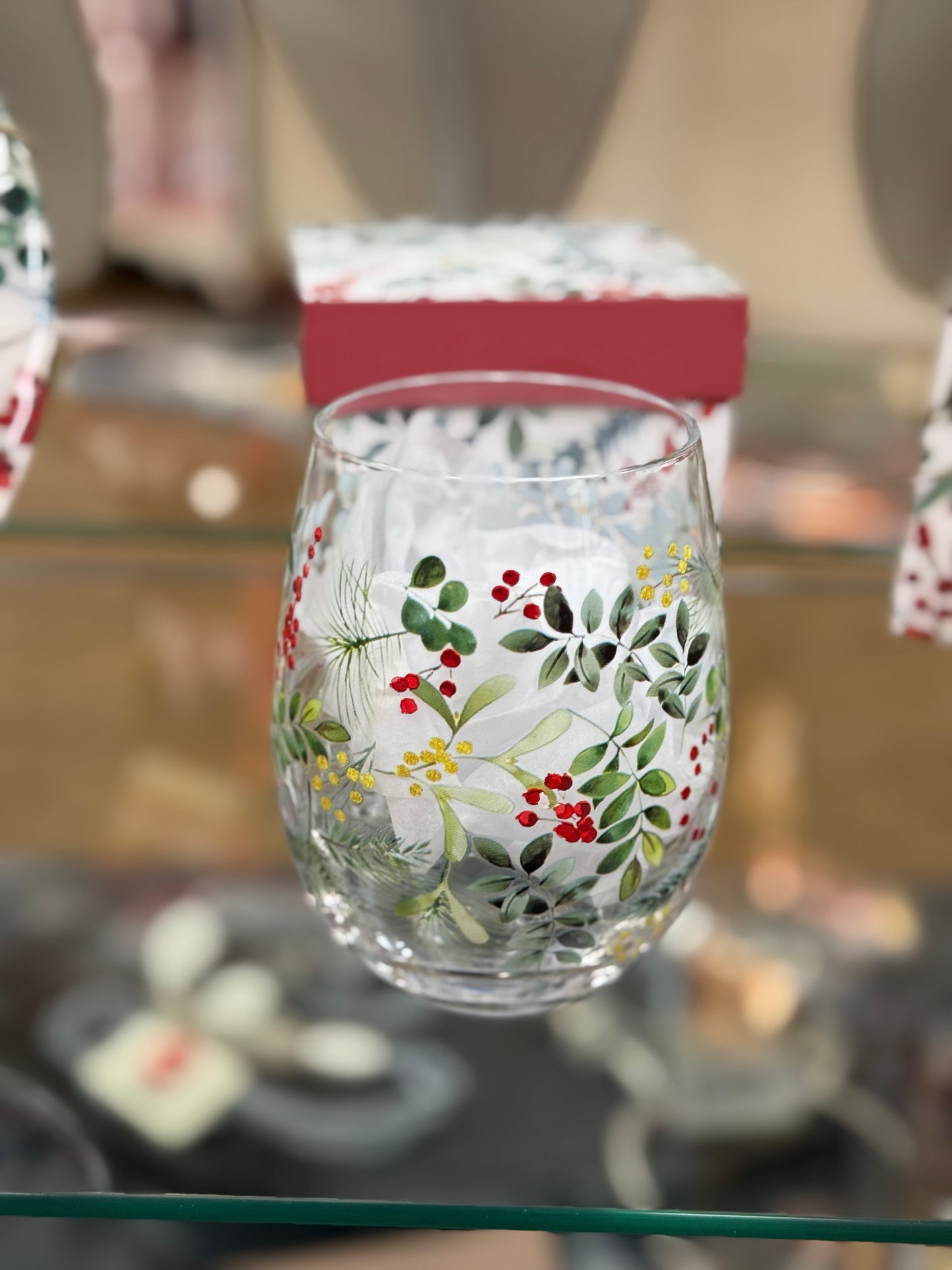 Christmas Berry Wine Glasses