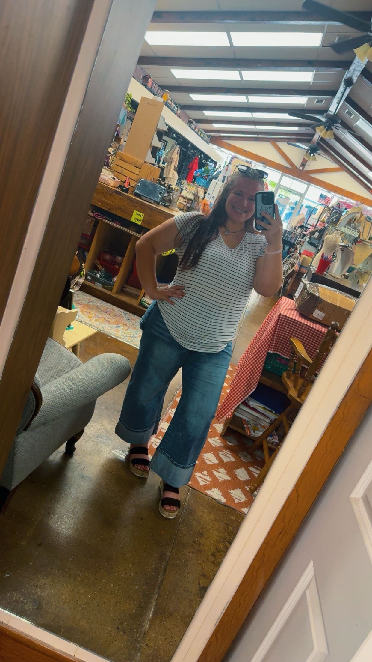 Denim Rolled Up Hem Jeans