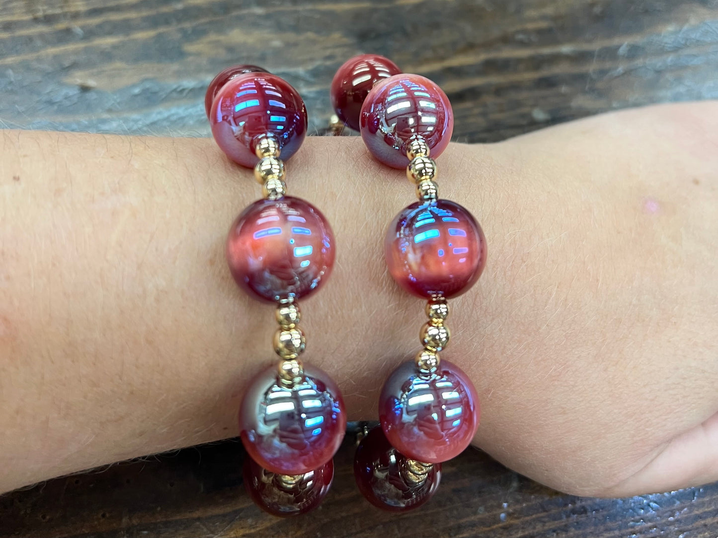 Purple Gold Beaded Bracelets