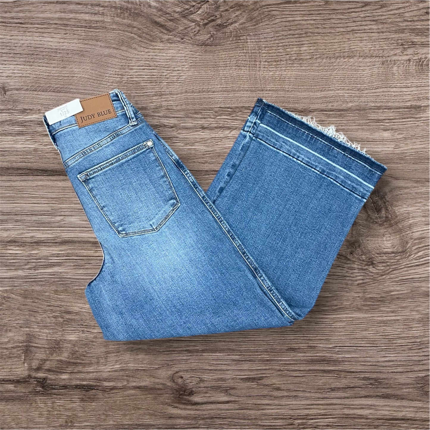 Tummy Control Release Hem Crop Wide Leg Jean
