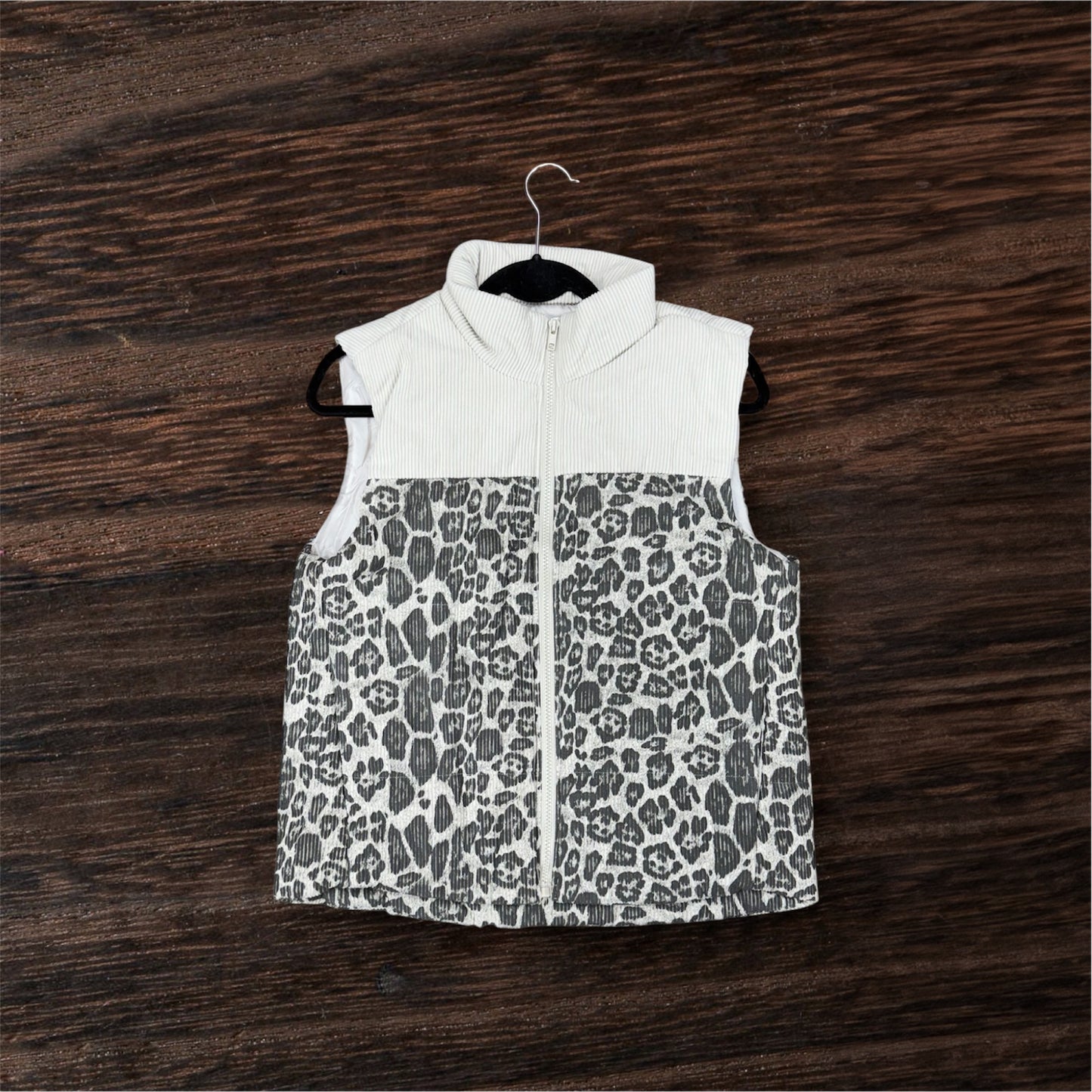 Puffy Cheetah Corduroy Vest