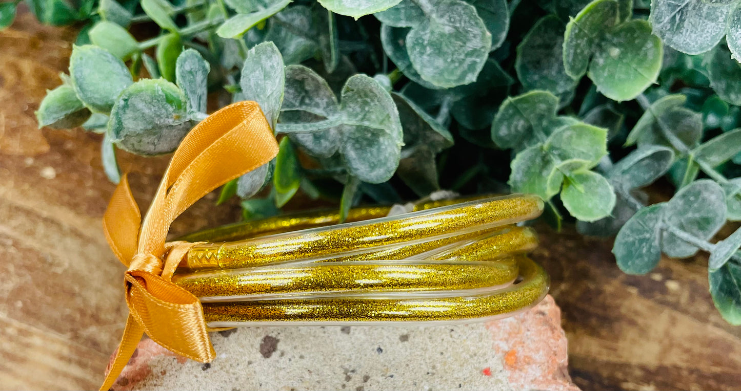 Glitter Gold Stacked Bracelets