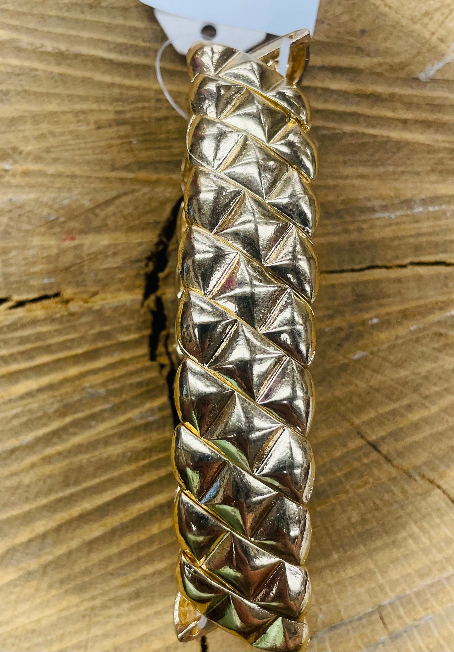 Gold Diamond Cut Stretch Bracelet