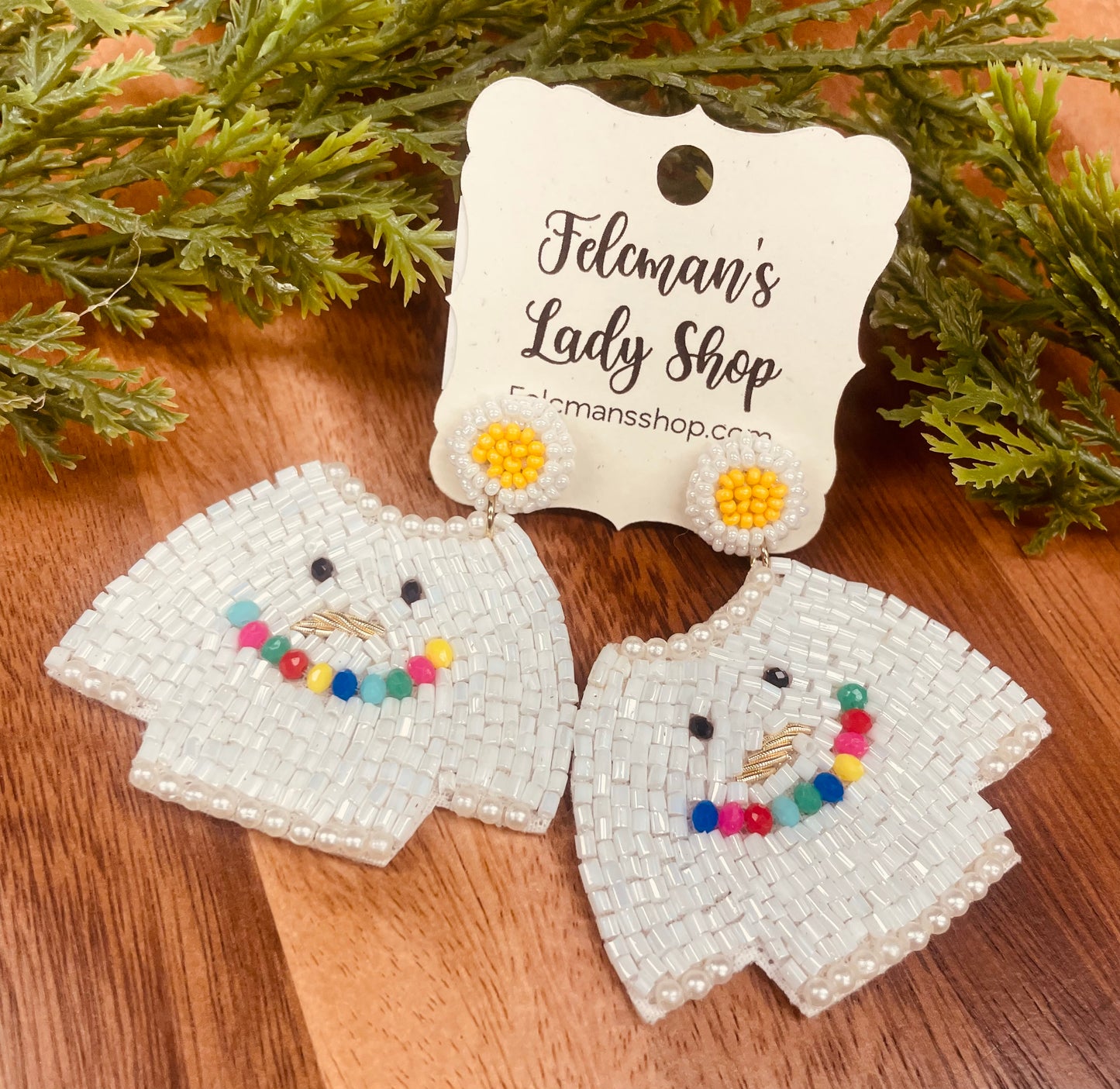 Beaded T-Shirt Earrings