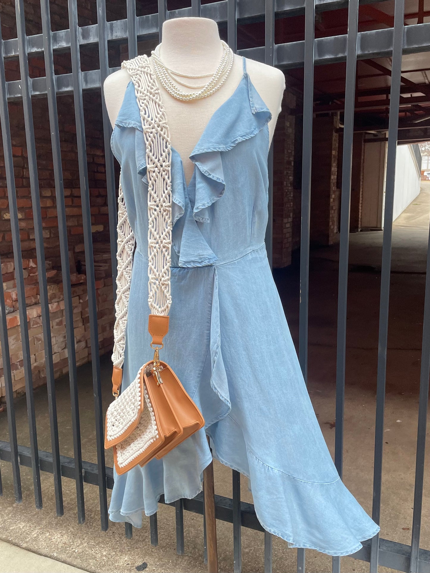 Denim Ruffled Dress