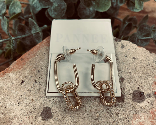 Gold Layered Diamond Earrings