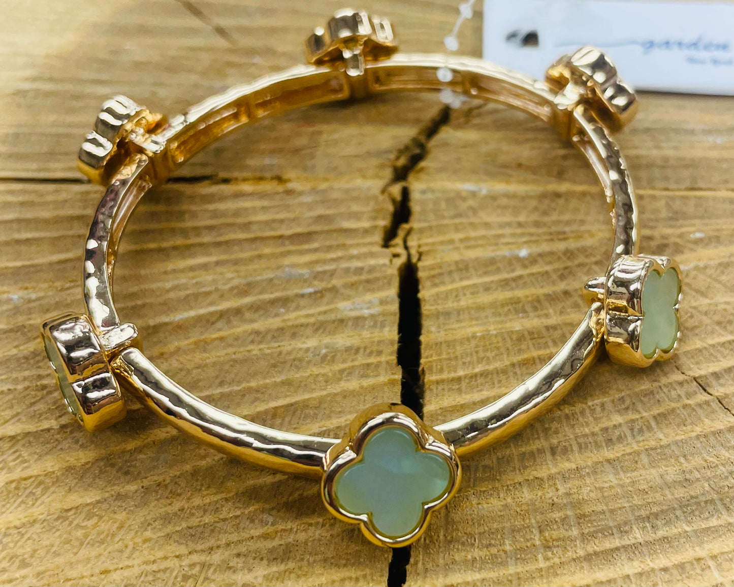 Natural Stone Clover Bracelet