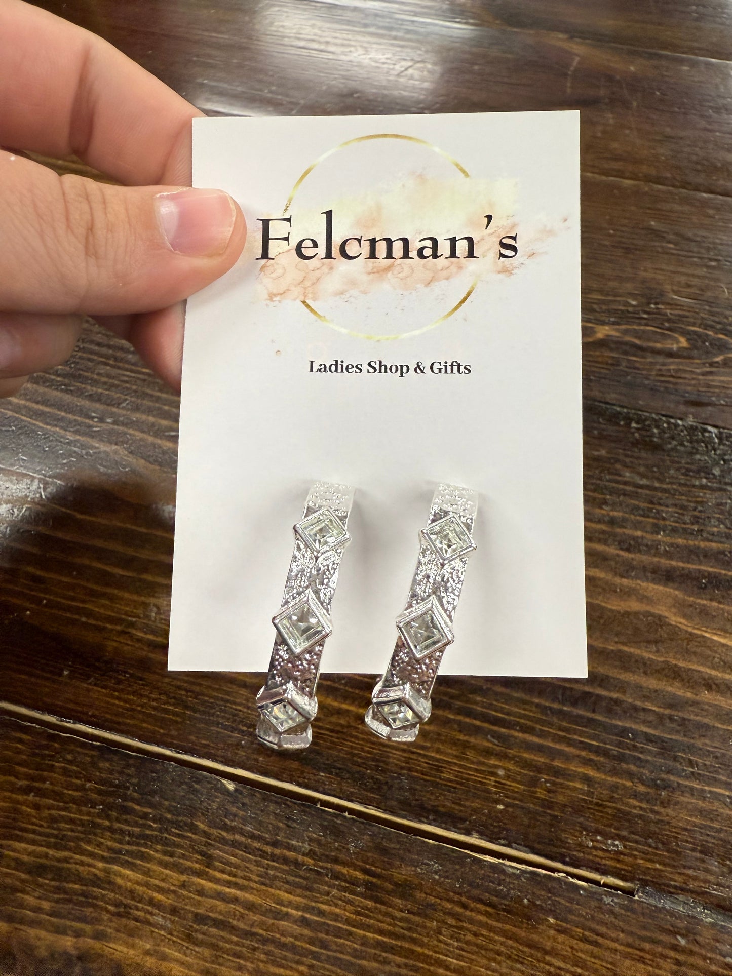 Diamond Textured Hoops