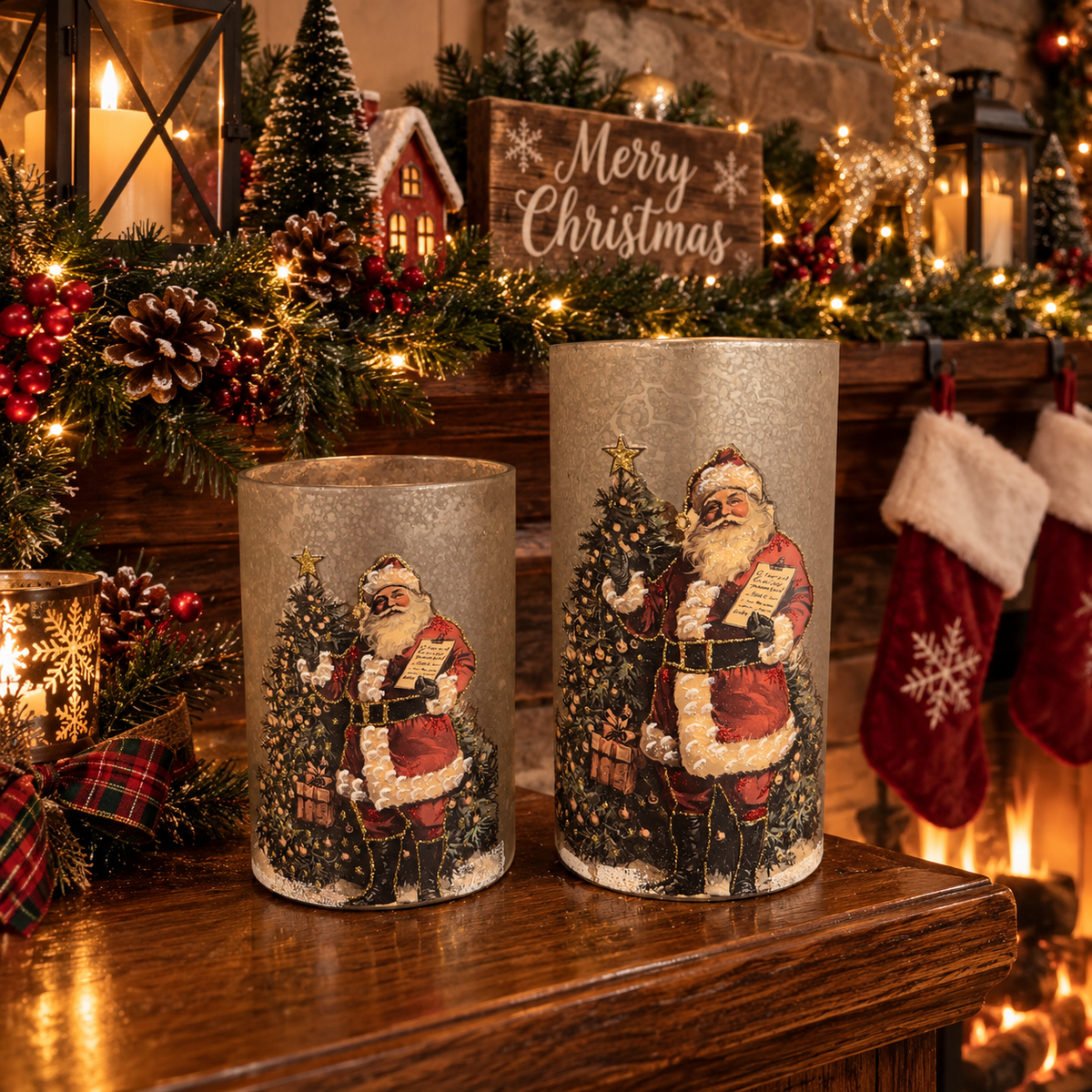 Checking It Twice Candle Set Containers
