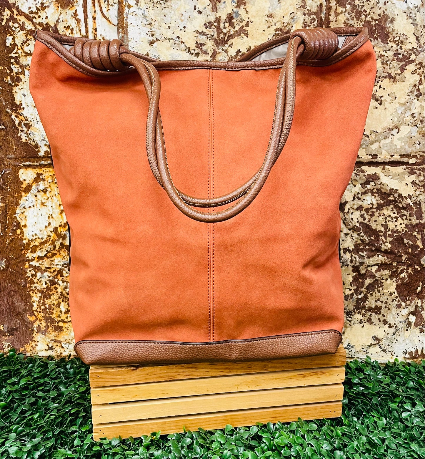 Large Coral Bucket Bag