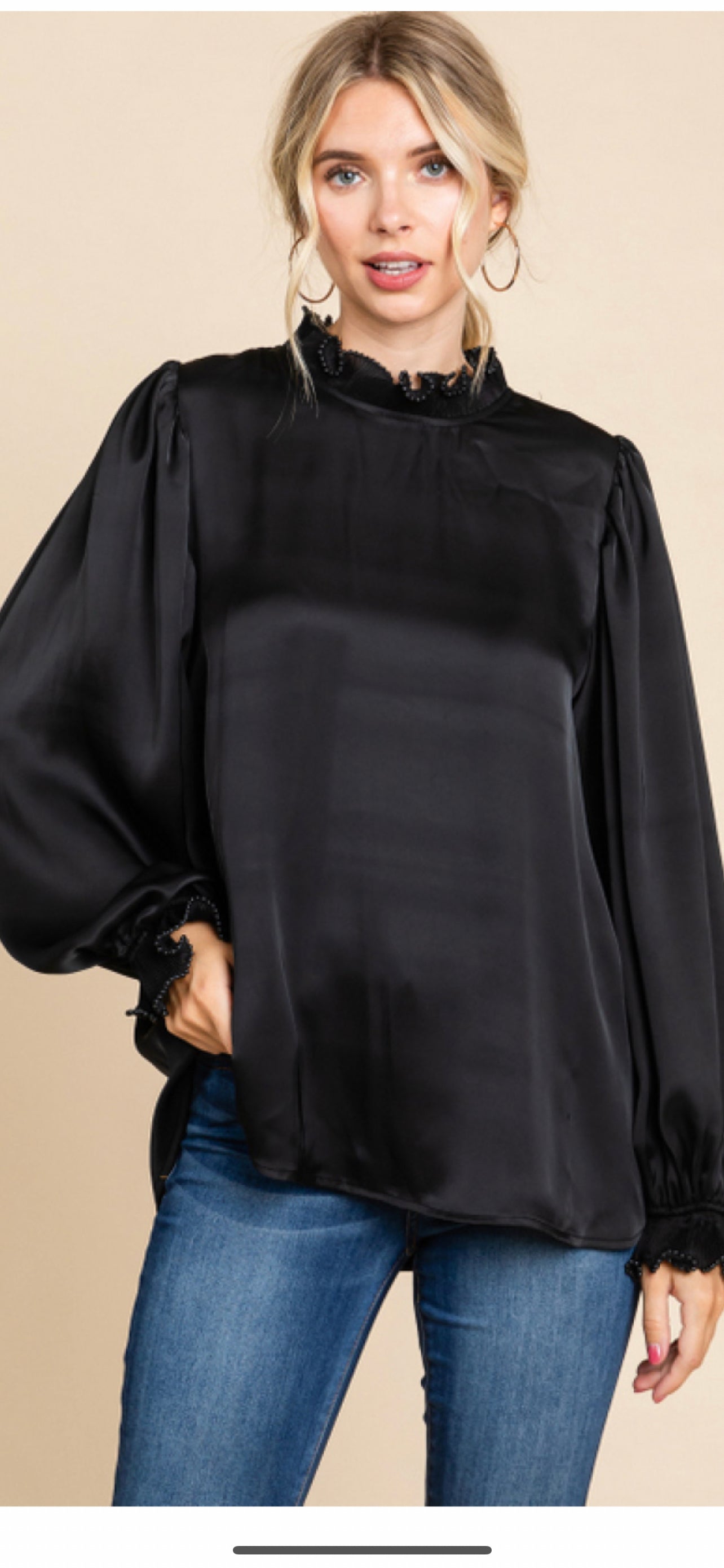 Satin Black Top