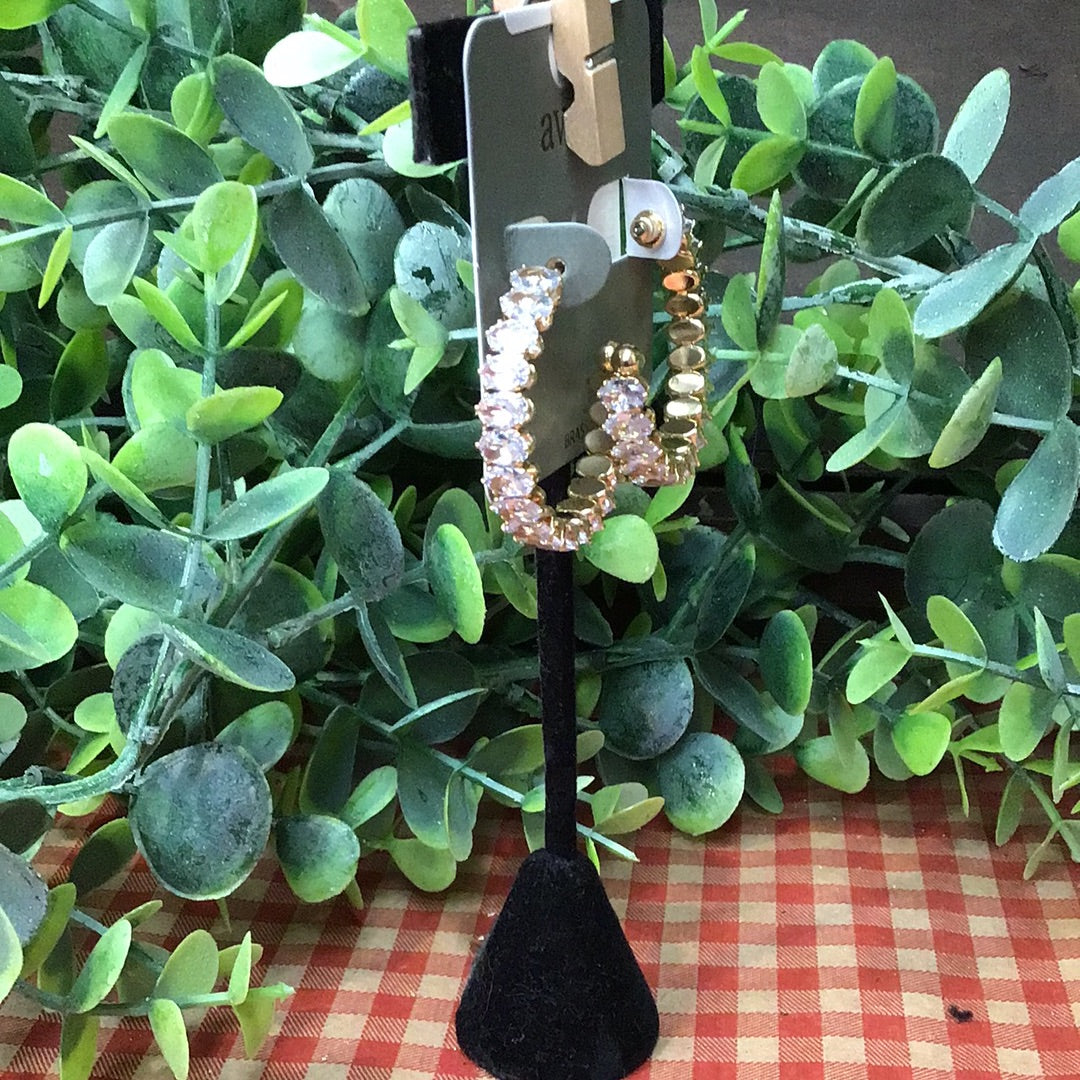 Gold Diamond Hoops