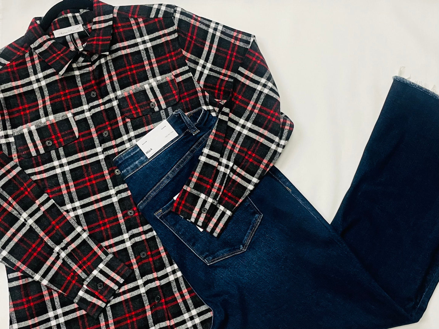 Red/Black Button Flannel