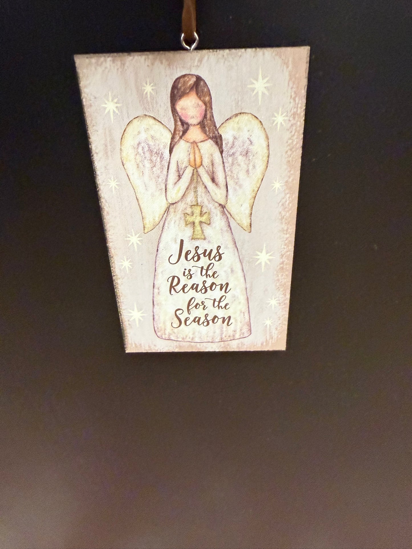 Wooden Angel Saying Ornaments
