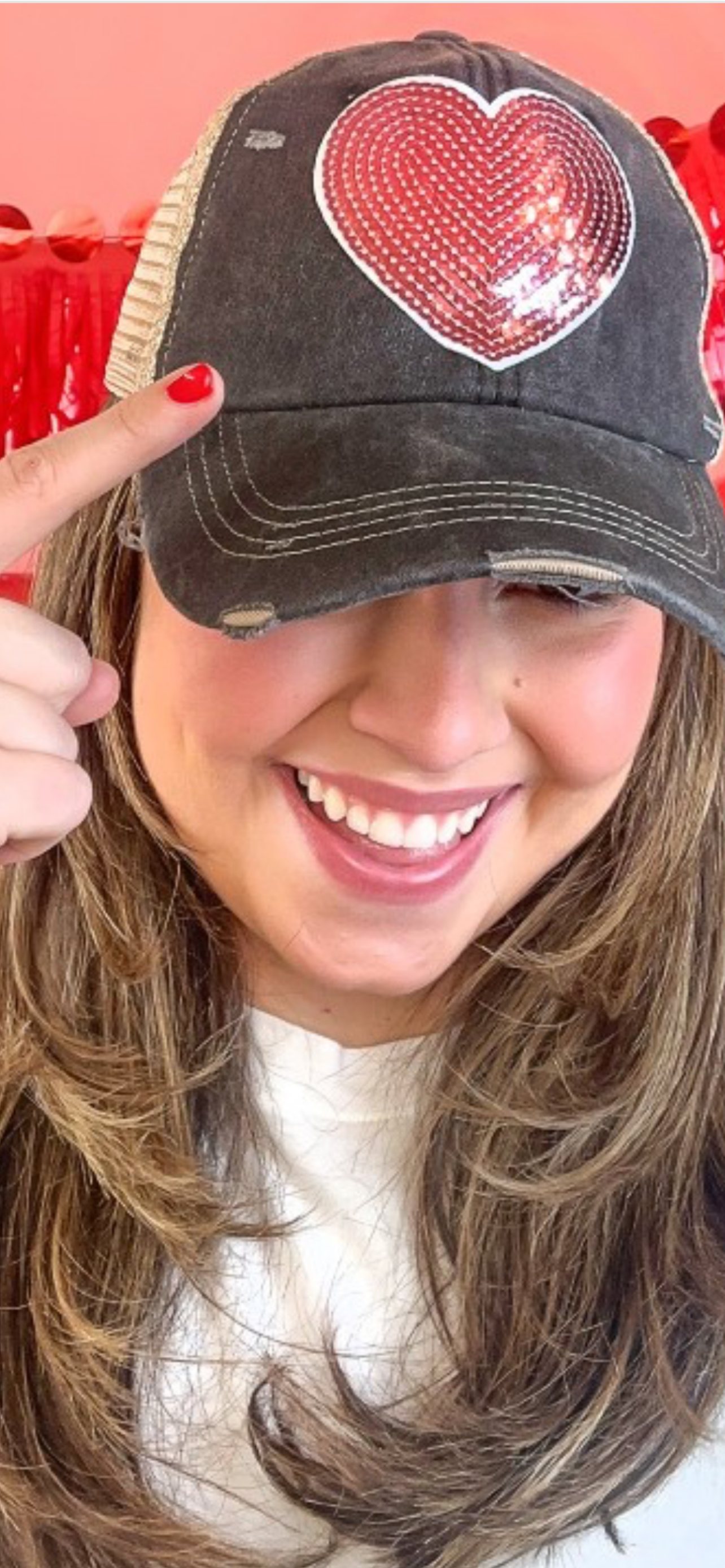 Sparkle Heart Vintage Hat