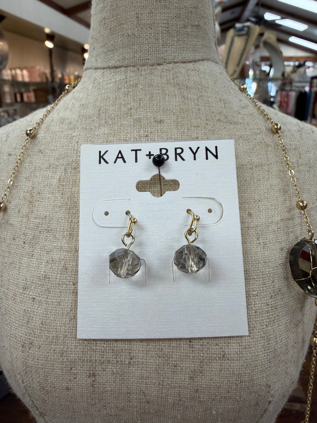 Grey Wired Wrap Necklace & Earring Set