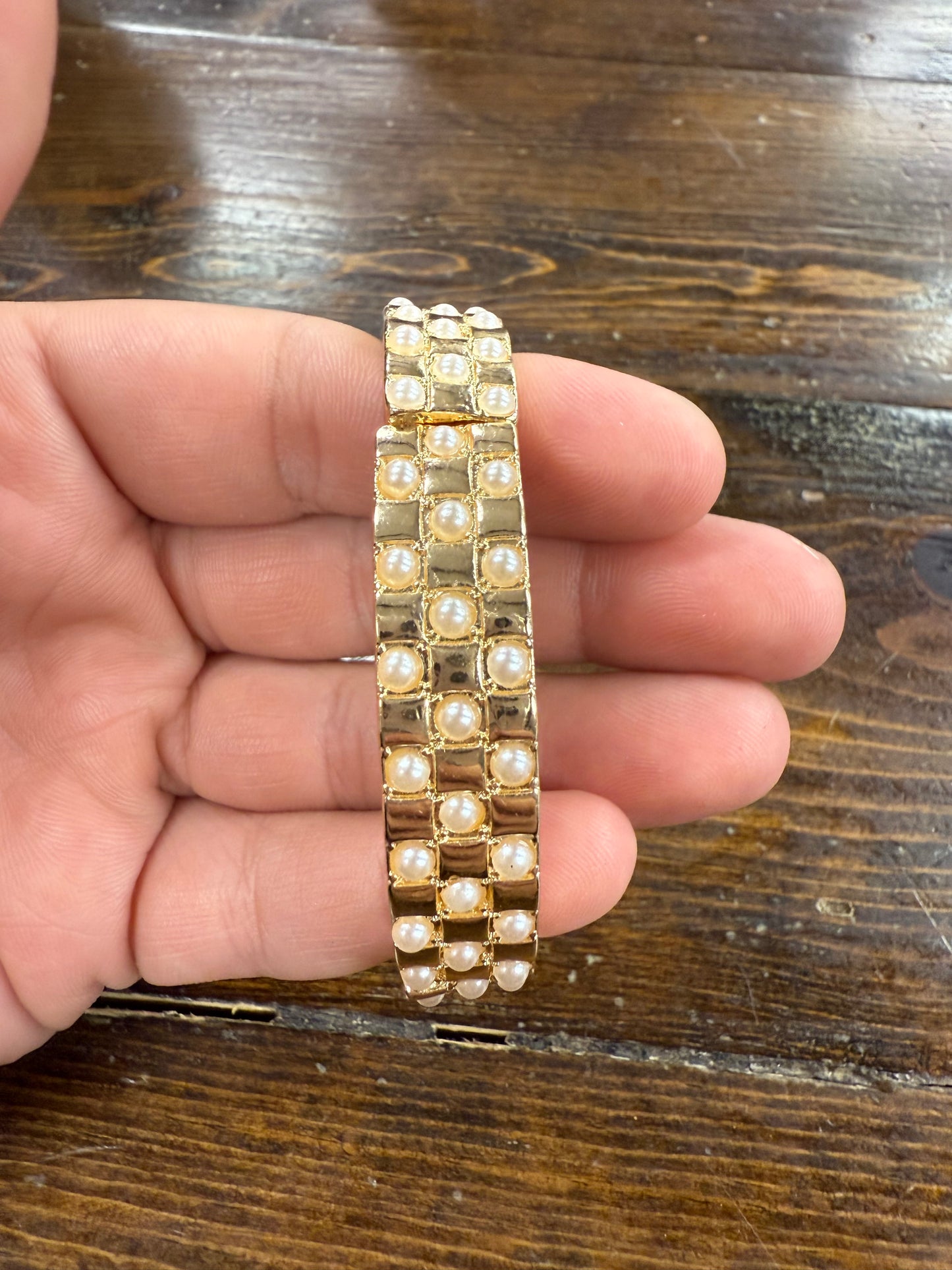 Gold Pattern Stretch Bracelet