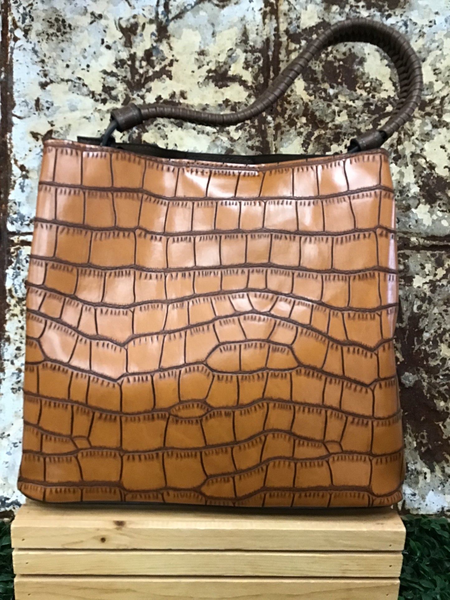 Olivia Vegan Croc Hobo Bag