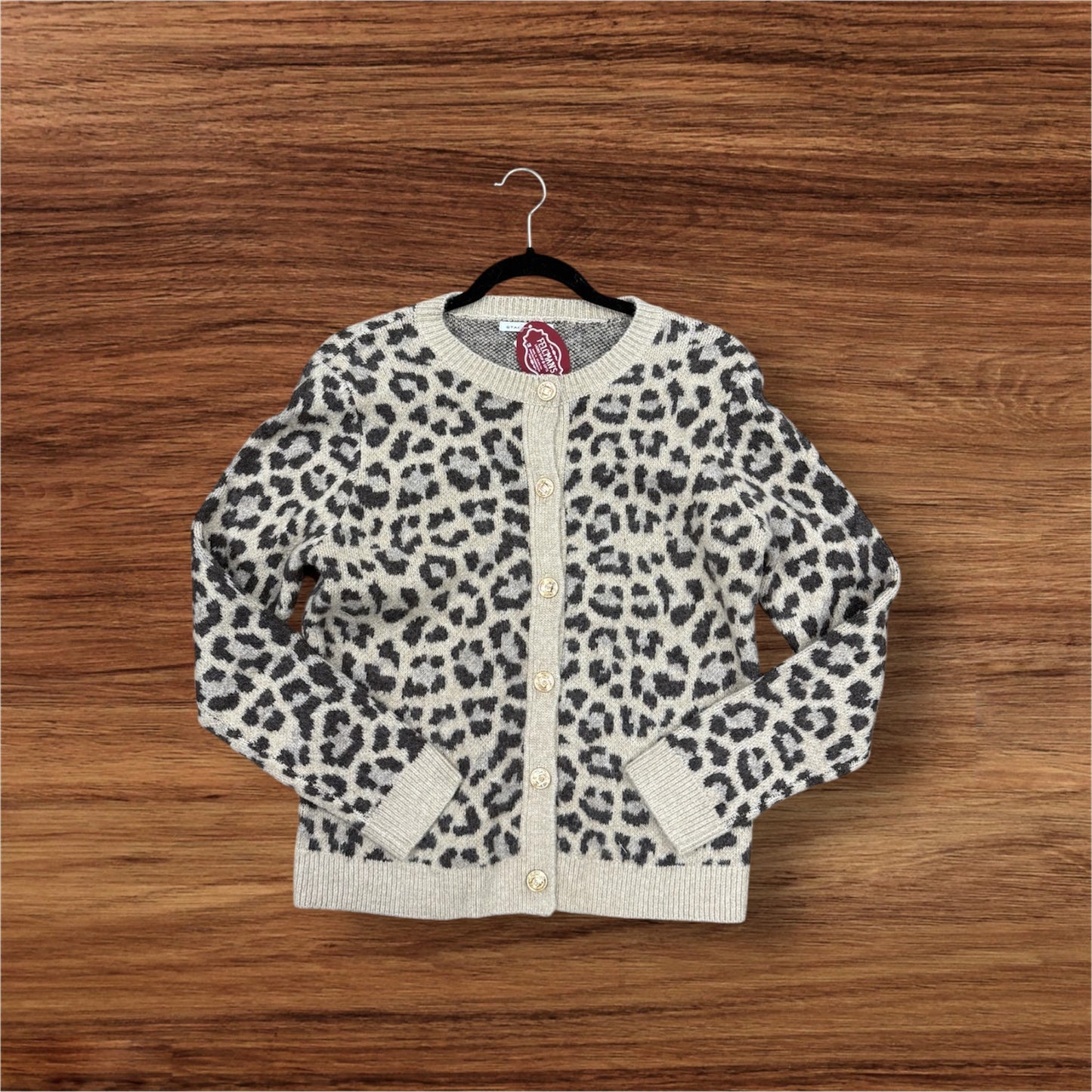 Leopard Button Front Sweater Cardigan