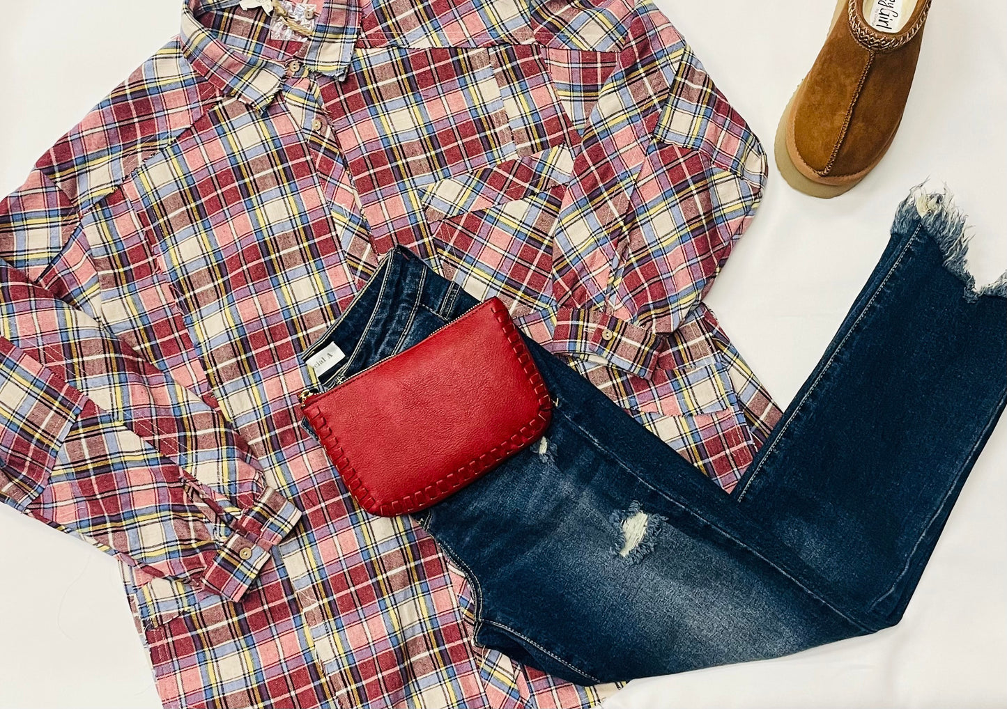 Plaid Burgundy Top