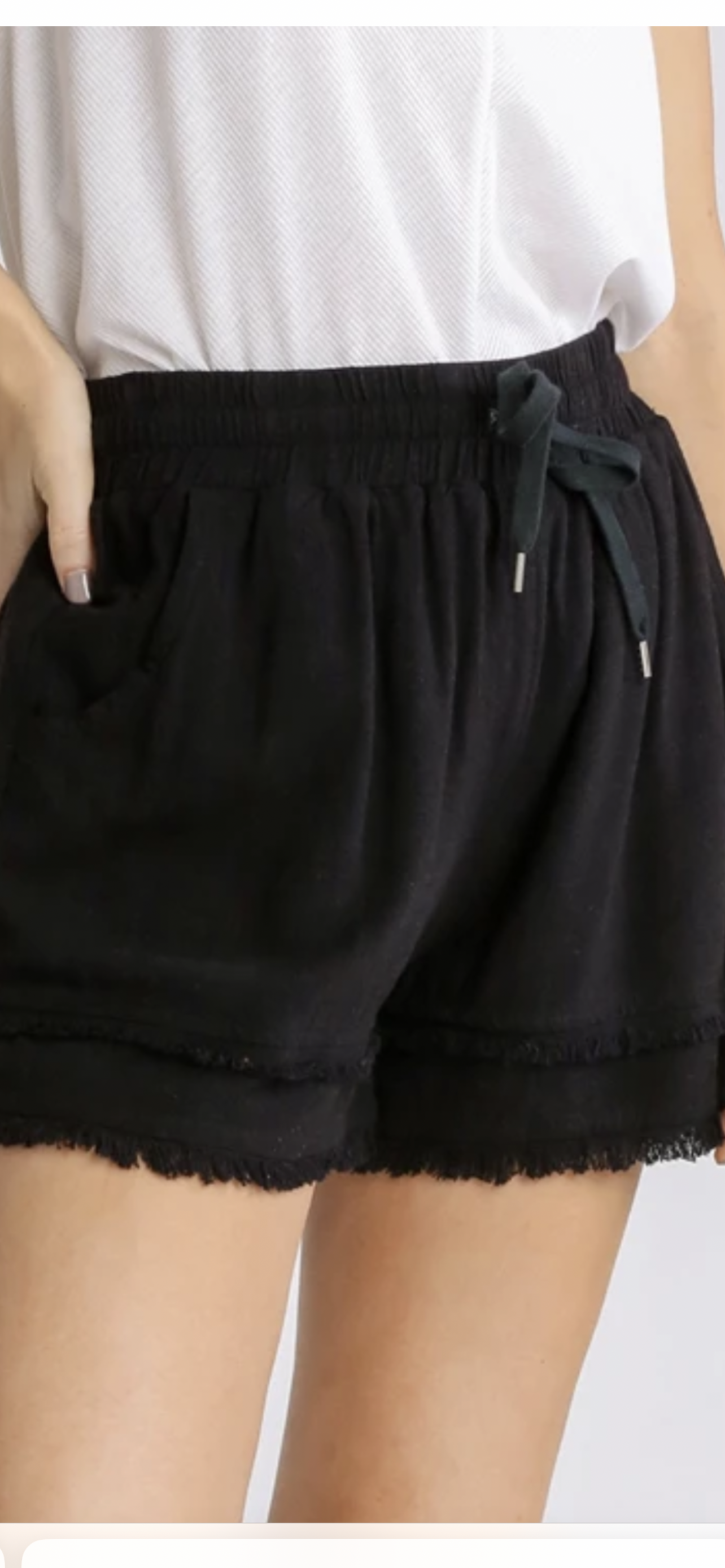 Black Fringe Shorts