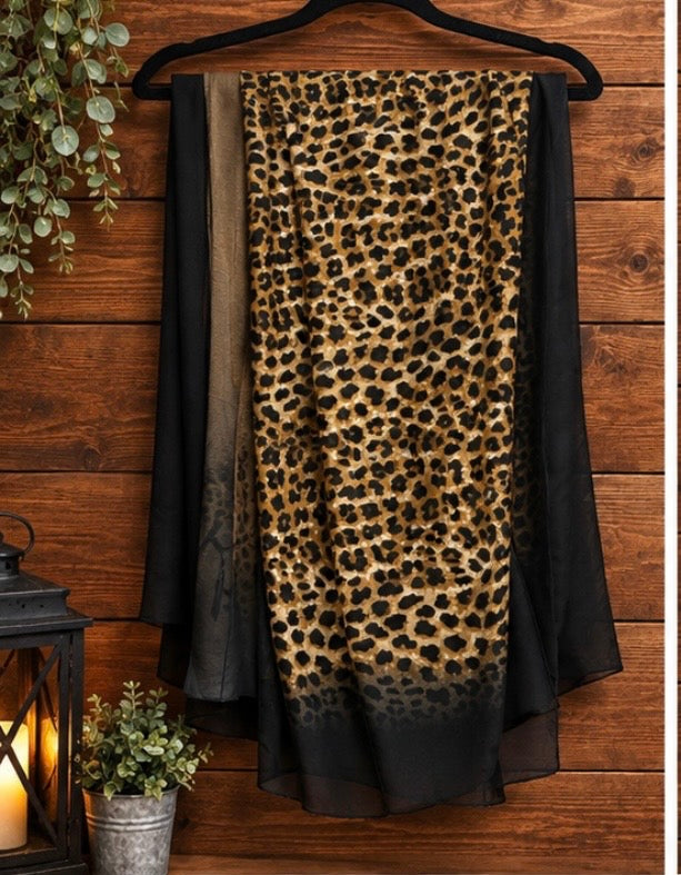 Cheetah Print/Black Scarf