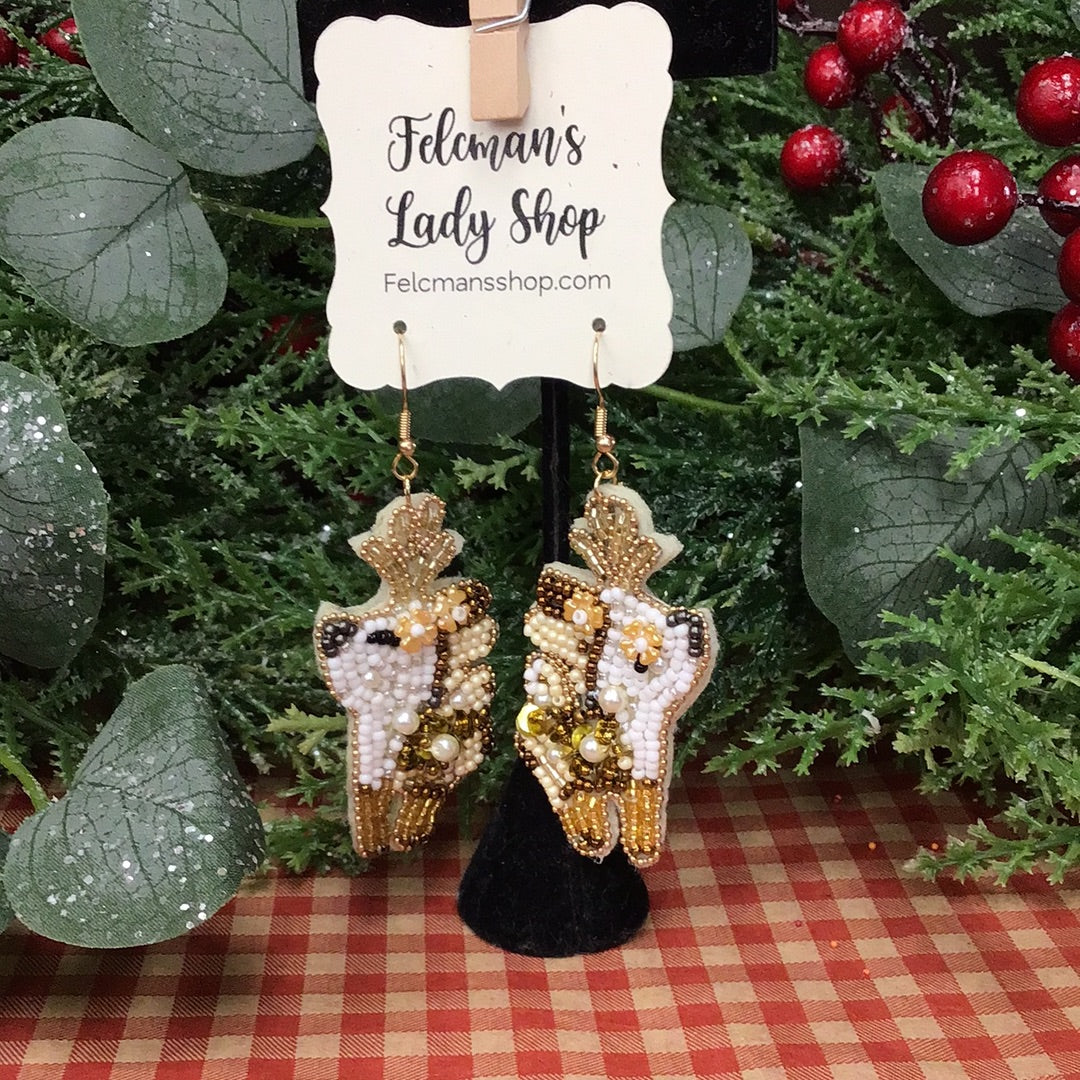 Beaded Reindeer Earrings