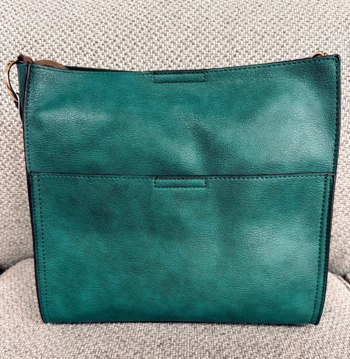 Bag In Bag Peacock Blue Leather Purse