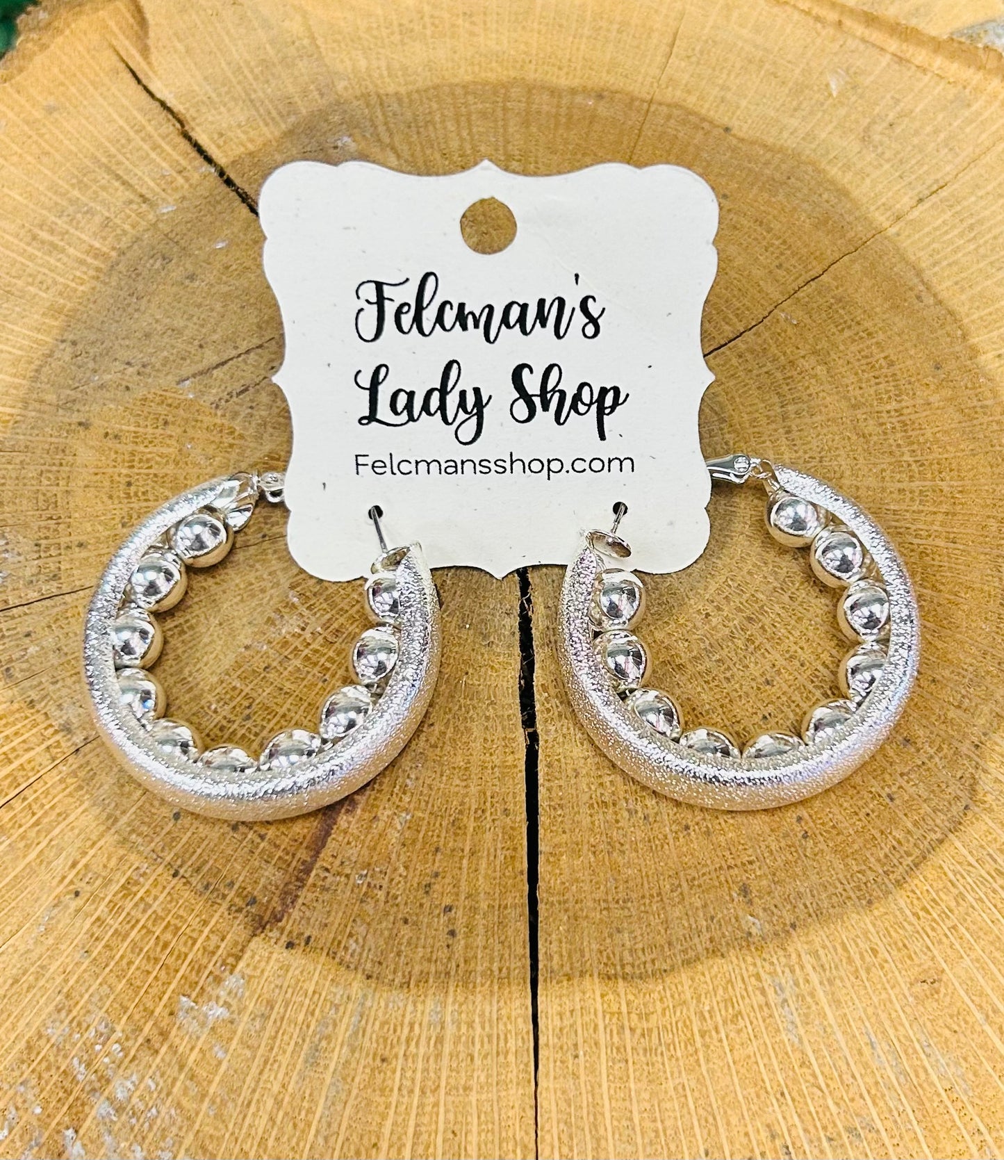 Silver Hoop With Beaded Accents