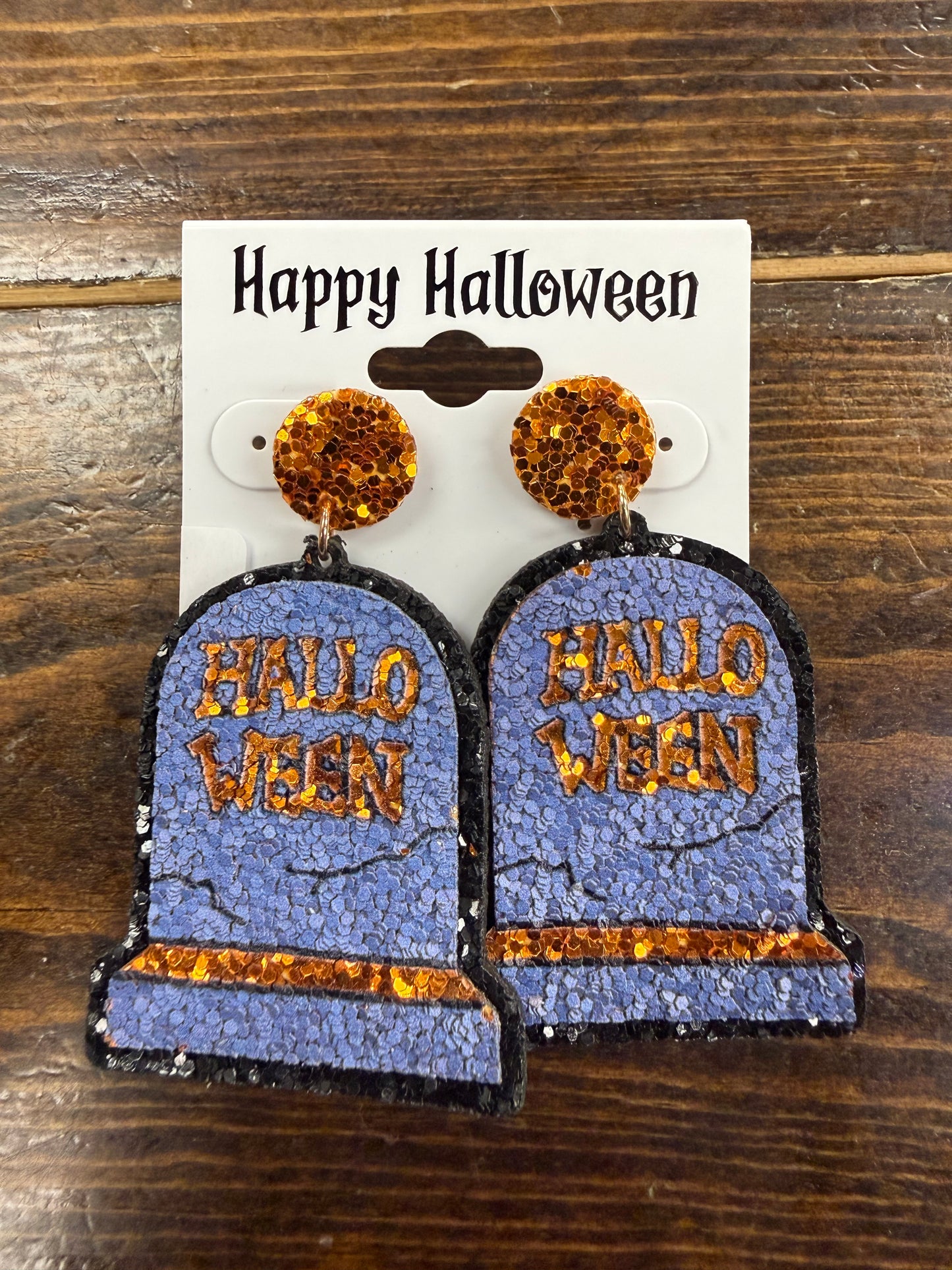 Glittered Halloween Dangled Earrings