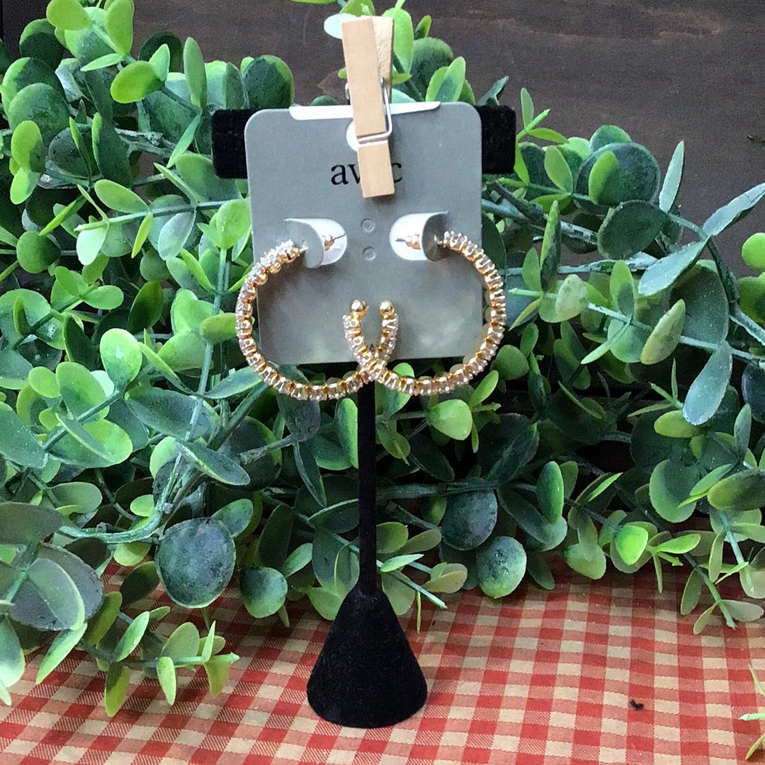 Gold Diamond Hoops