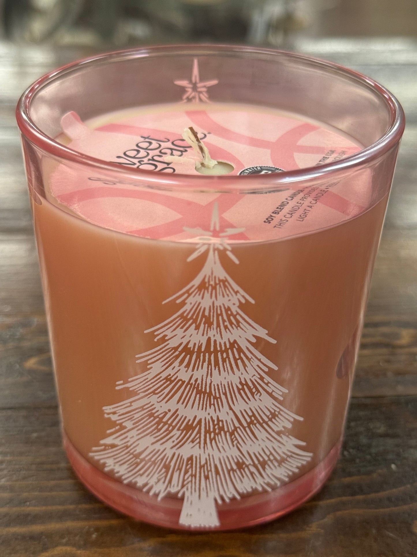 Sweet Grace Pink Christmas Tree Candle