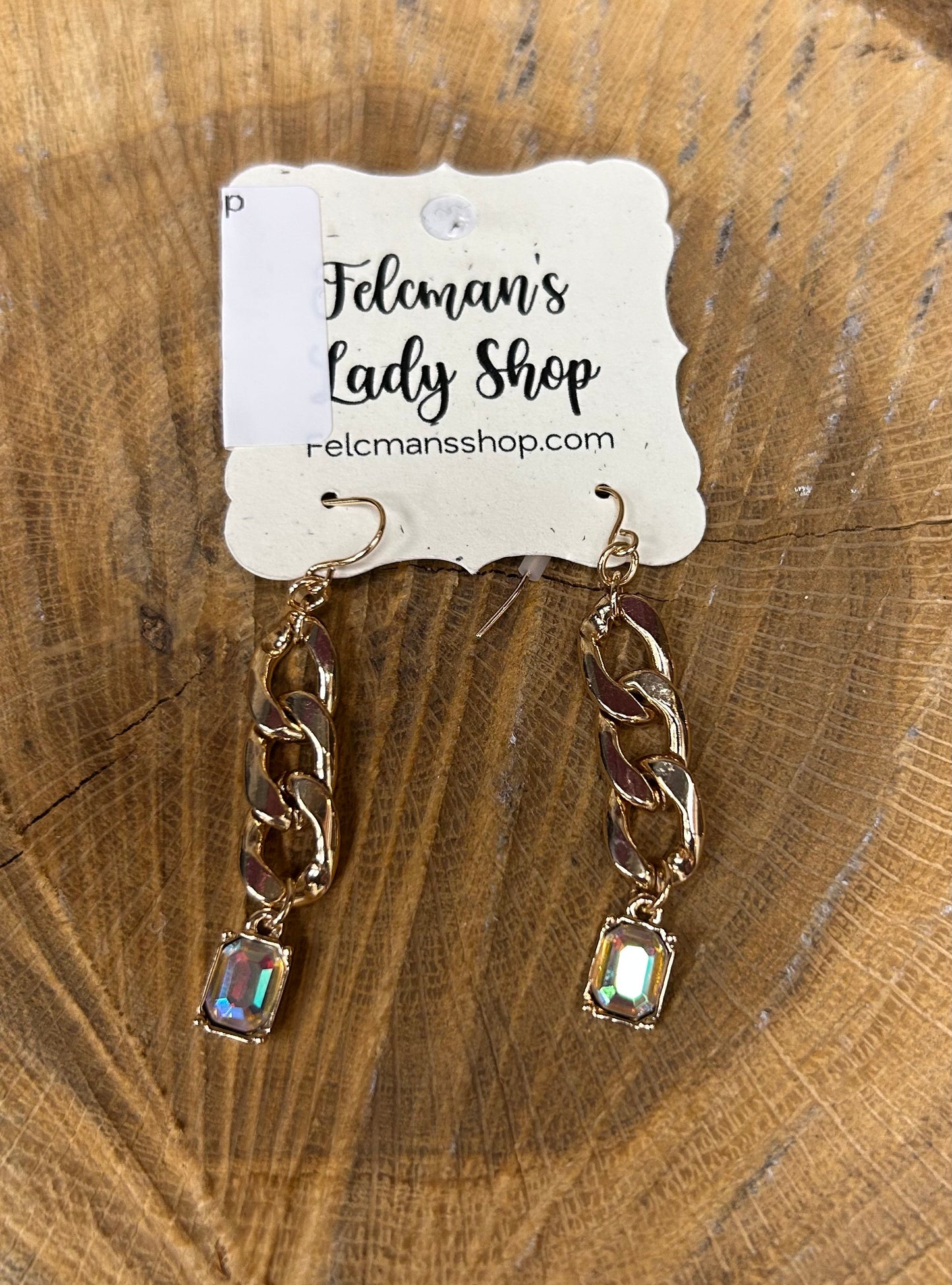 Gold Chain Crystal Drop
