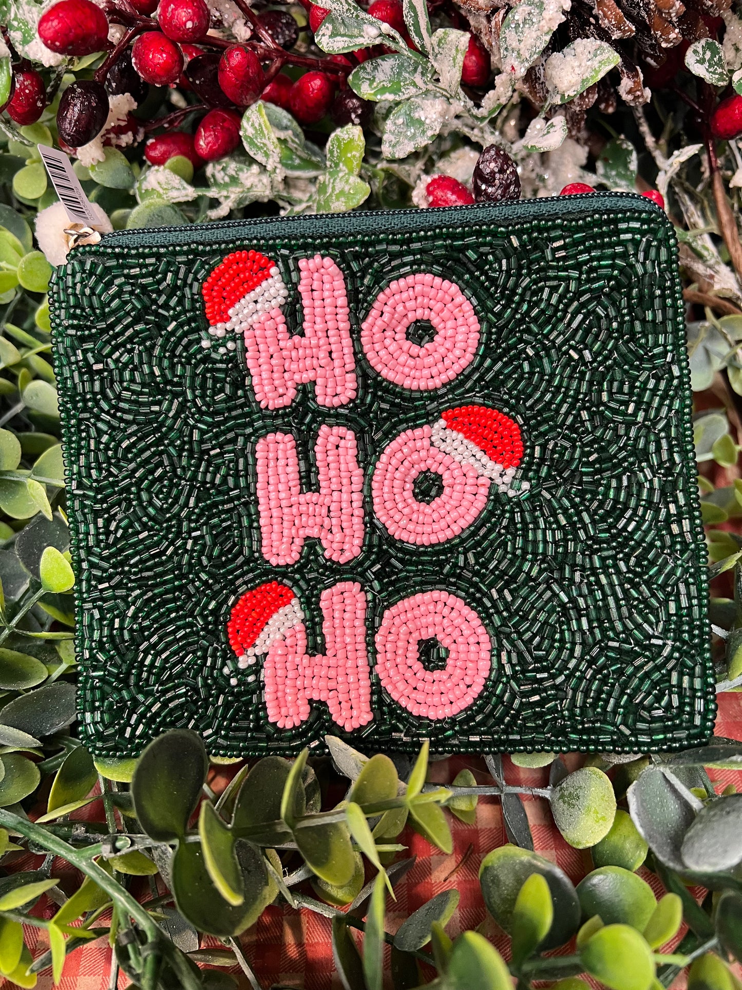 Green and Pink HO HO HO Coin Purse