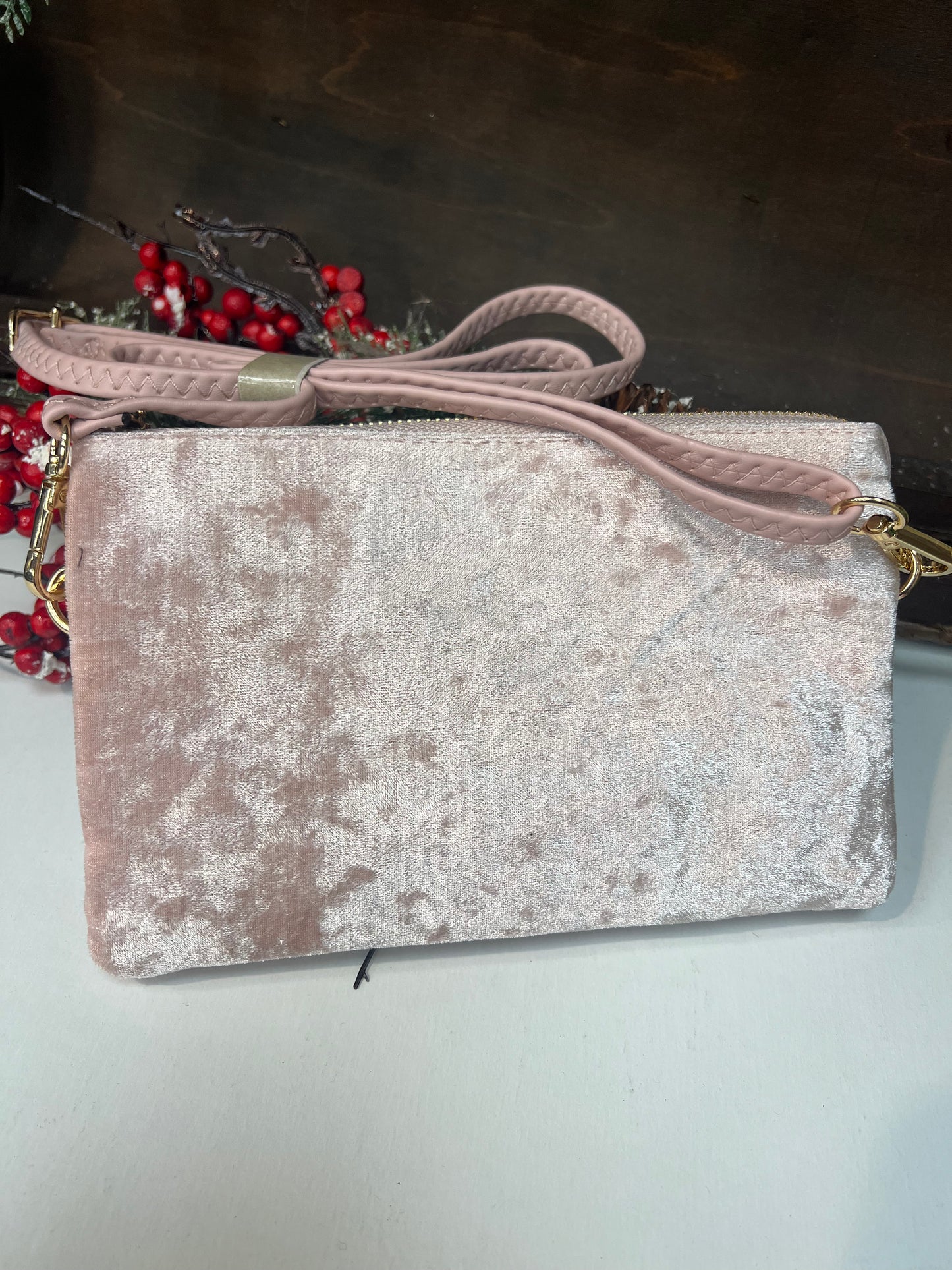 Riley Crossbody Handbag Pink/Red Velvet