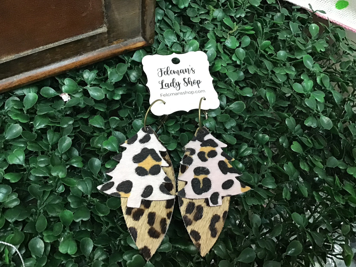 Leopard Christmas Tree Earrings