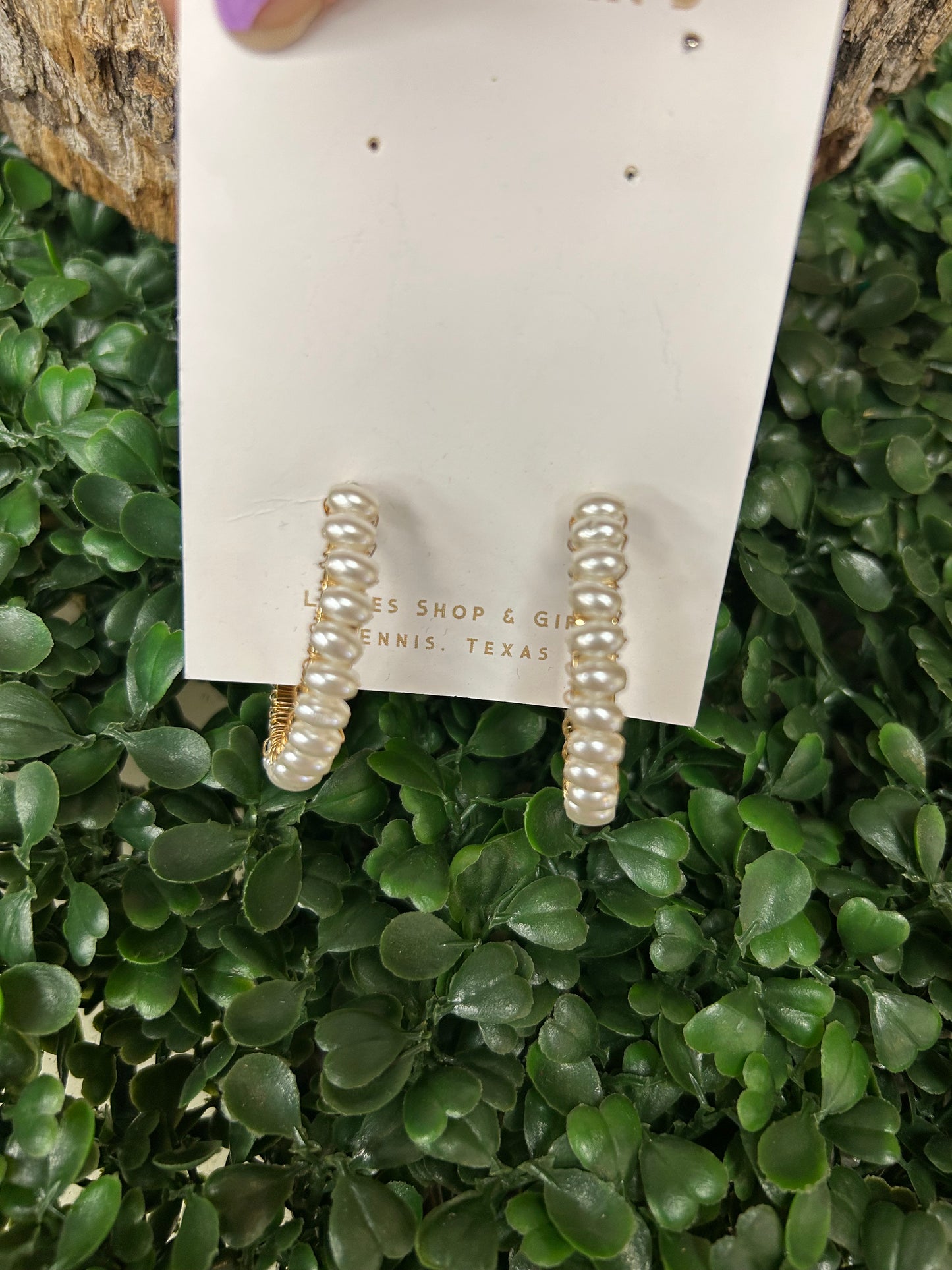 Oval Pearl Gold Hoops