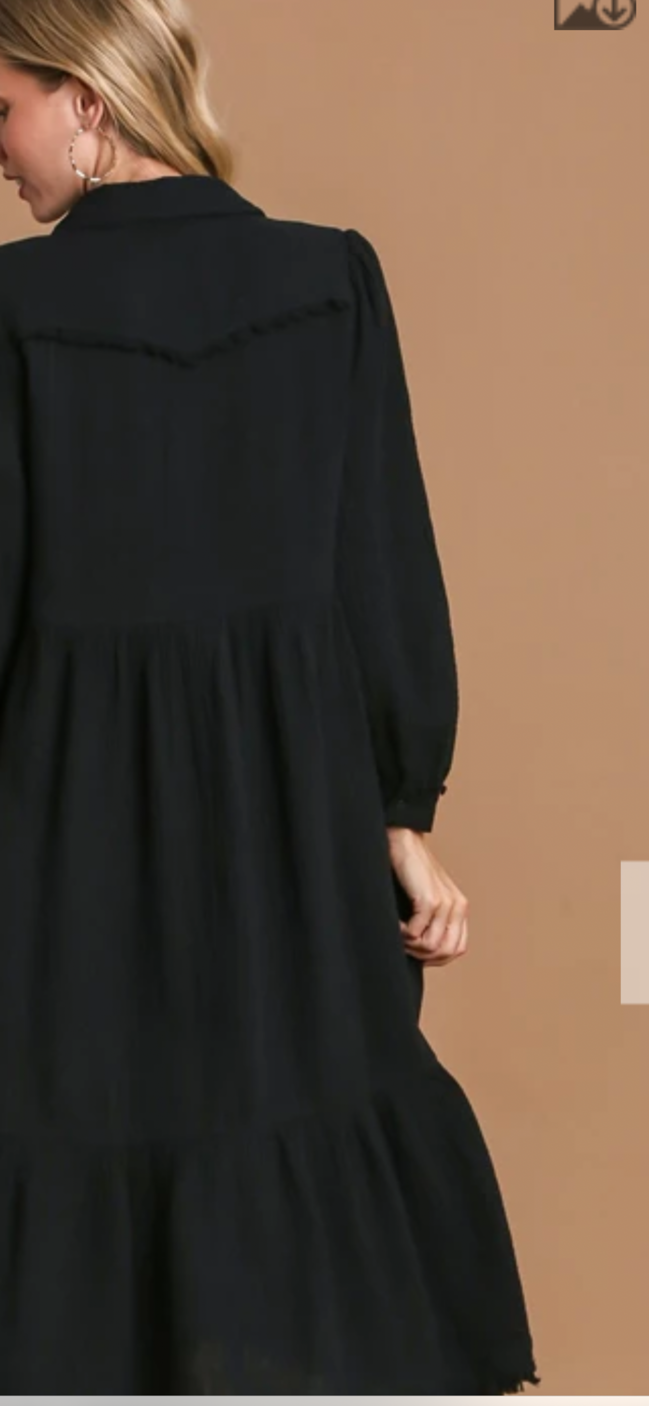 Cotton Gauze Collared Tiered Dress