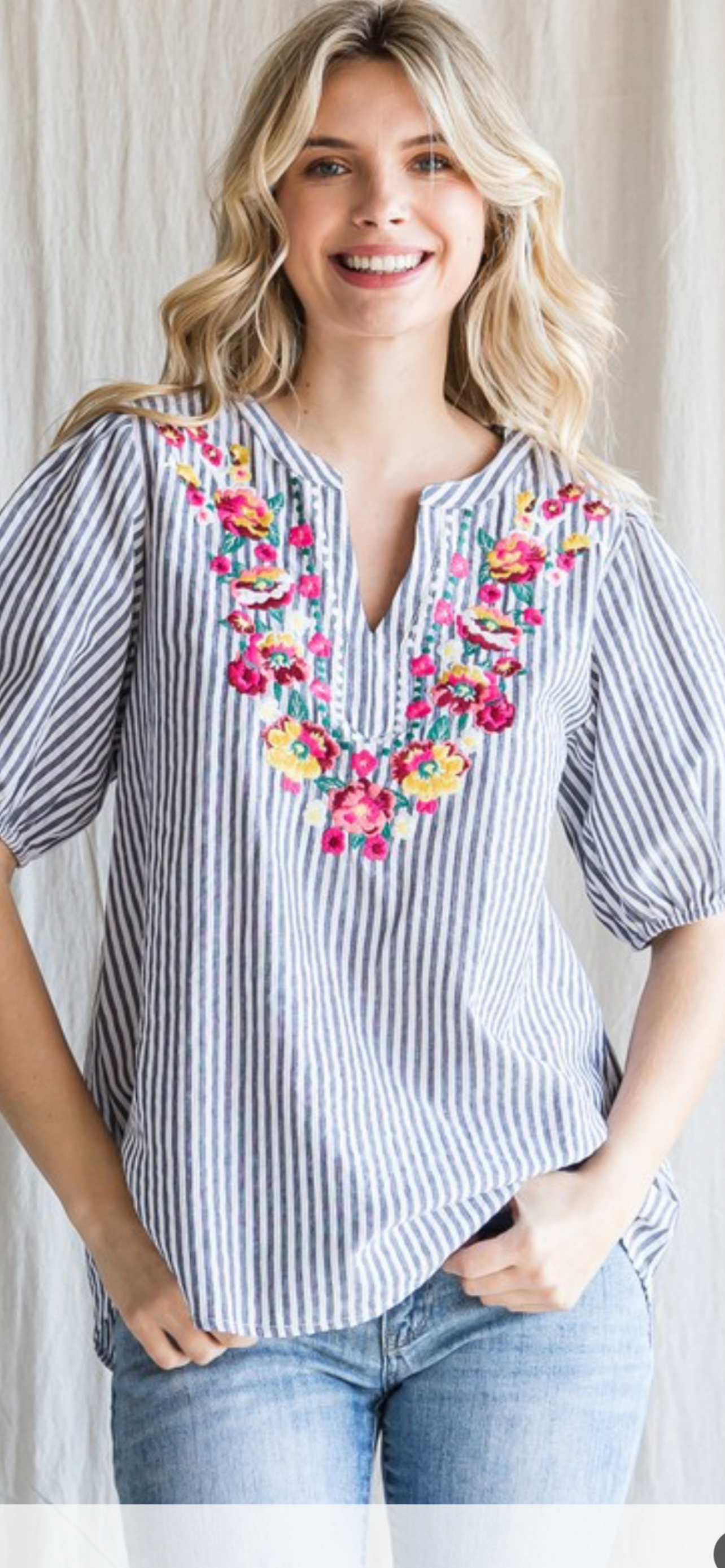 Striped Print Top