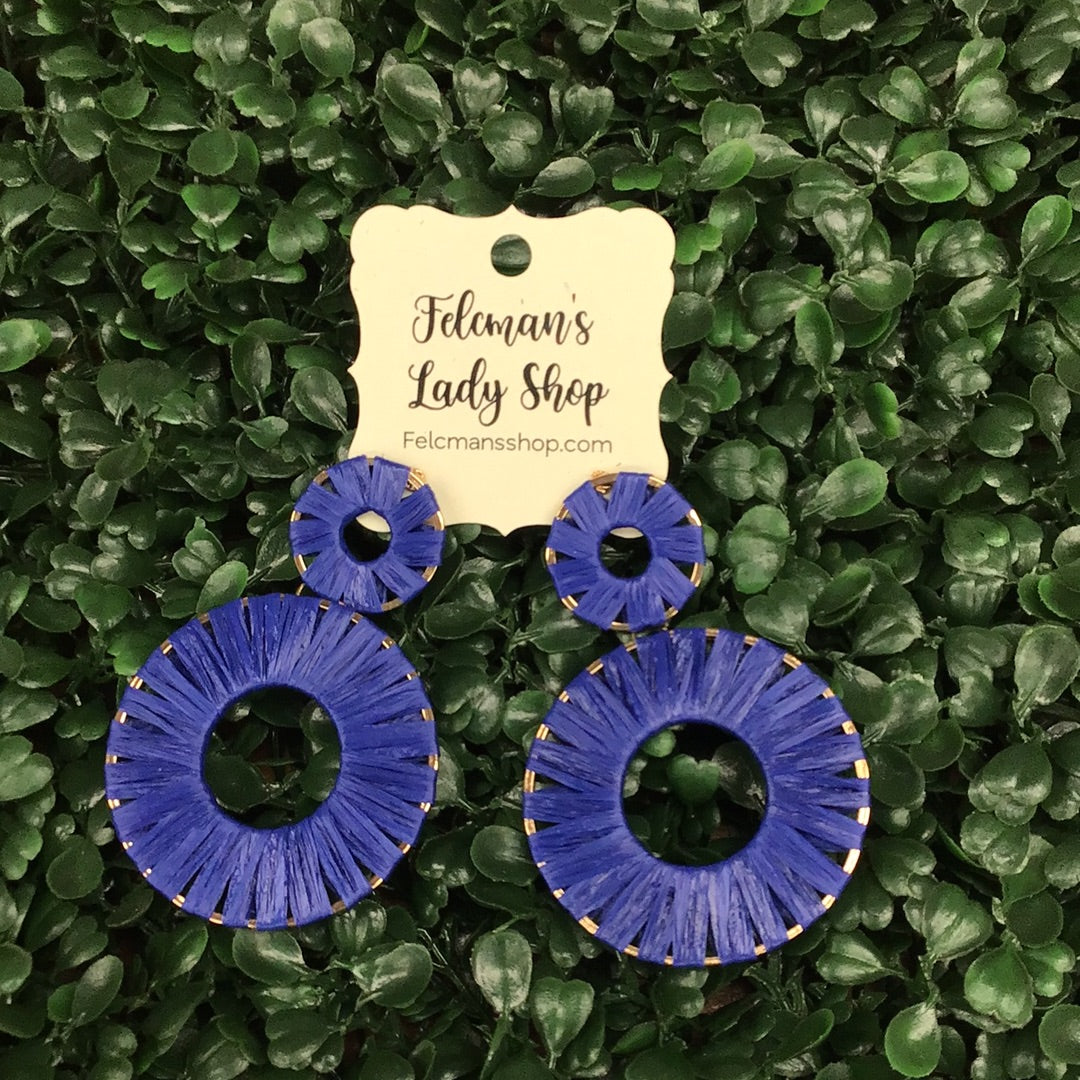 Navy Woven Earrings