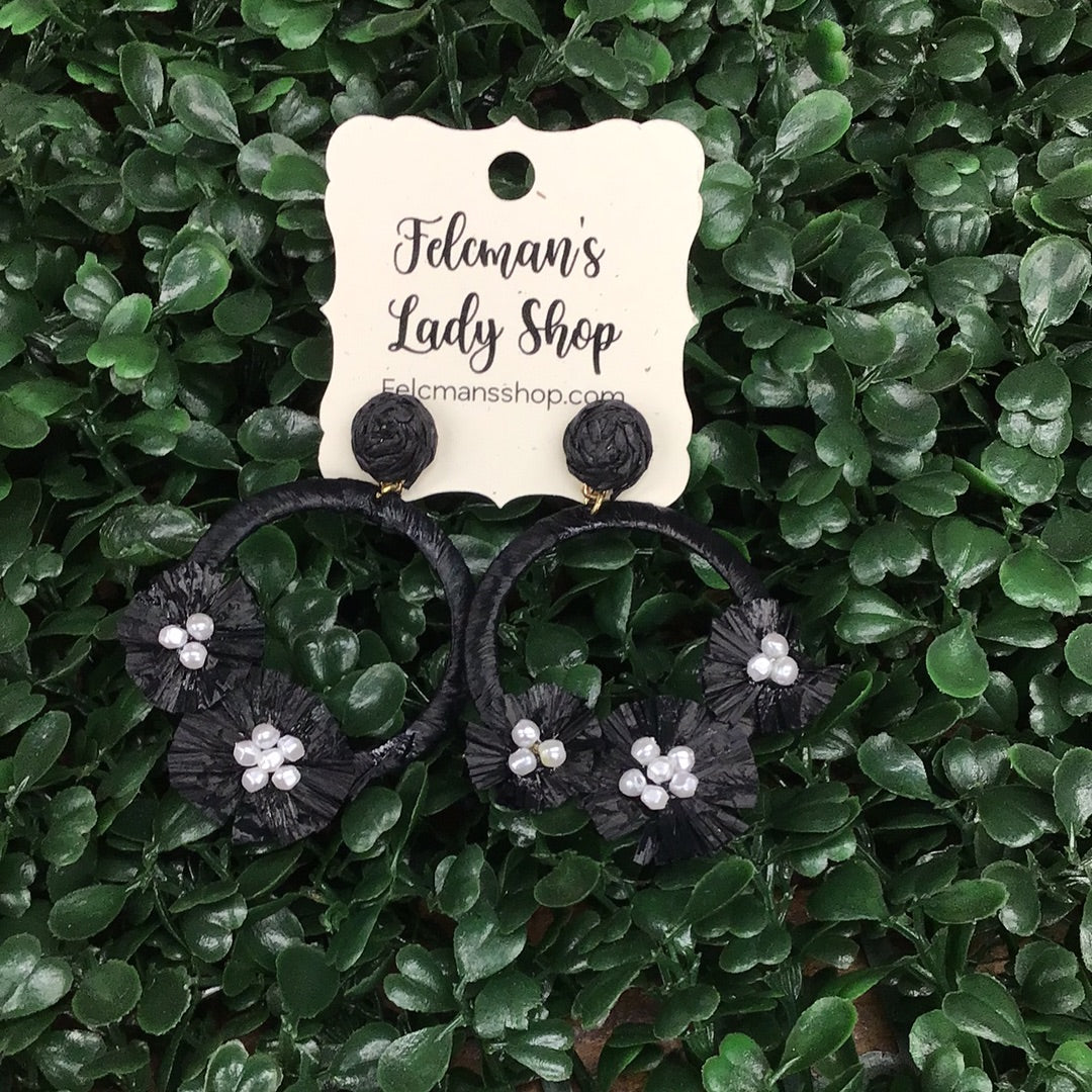 Black Flower Earrings
